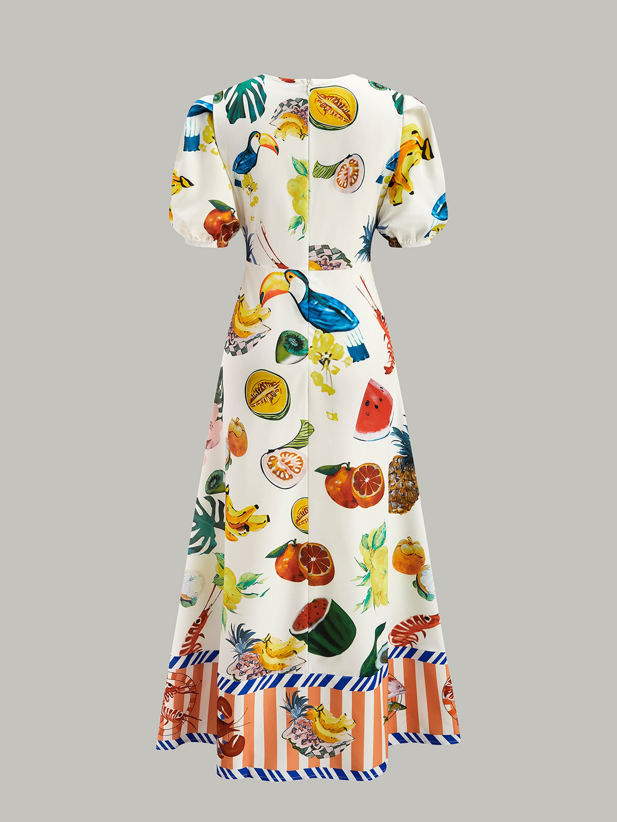 Boho-Kleid mit Puffärmeln und Print