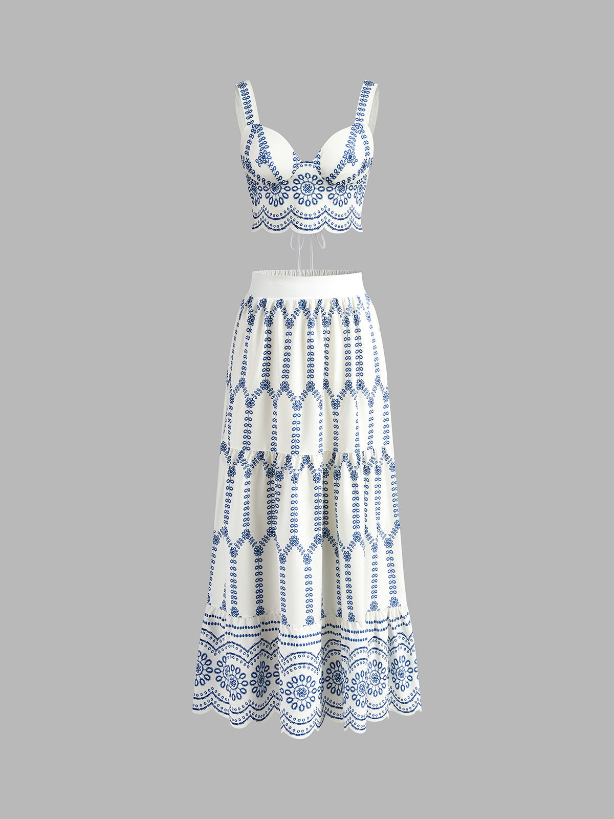 Ensemble jupe sans manches imprimée à nouer dans le dos