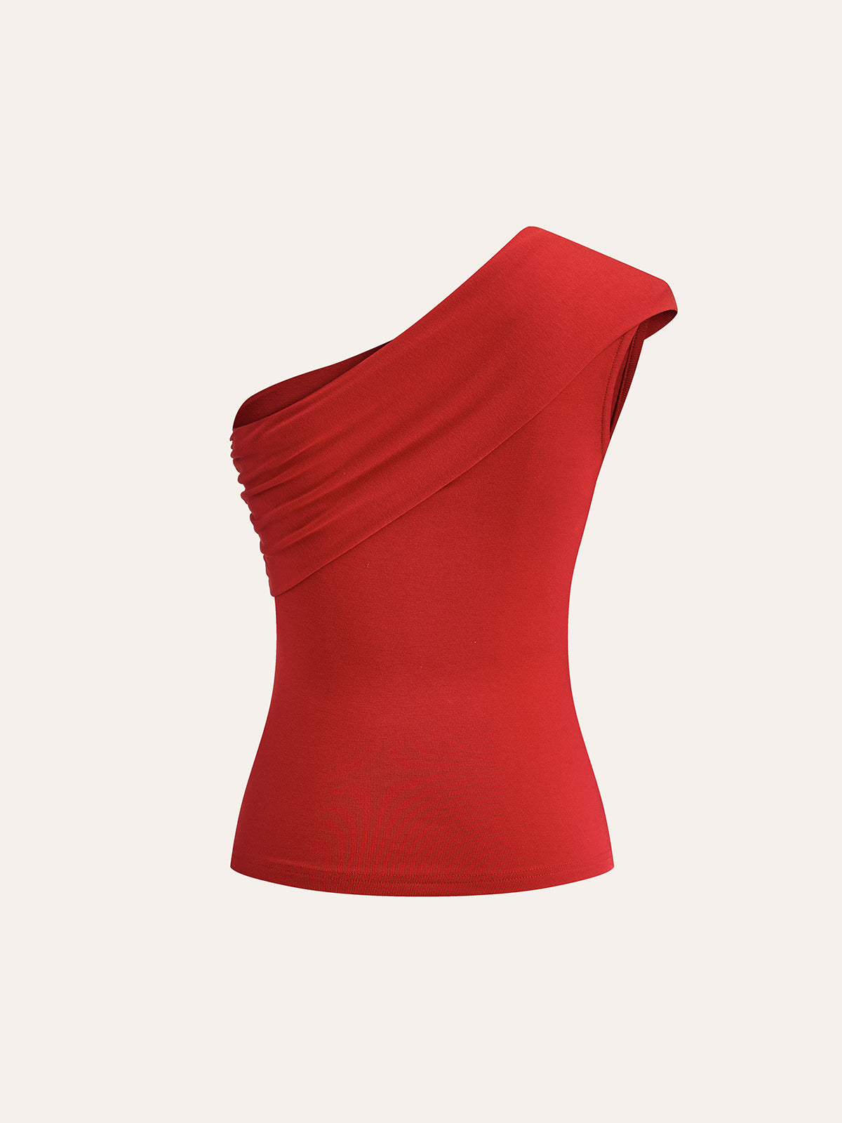 Asymmetrical Neck Sleeveless Jersey Top