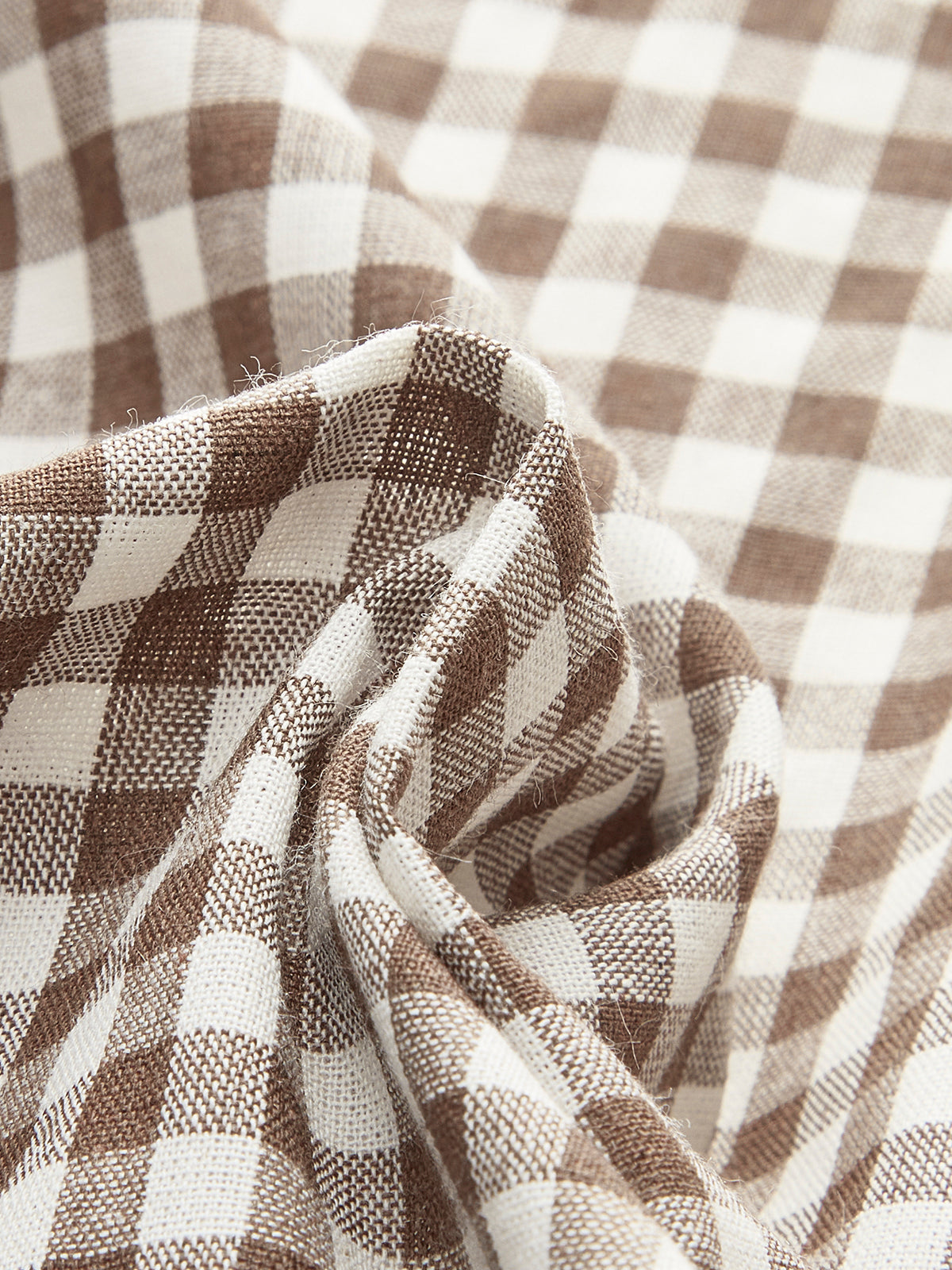 Gingham-Oberteil mit Bindedetail und Schößchen