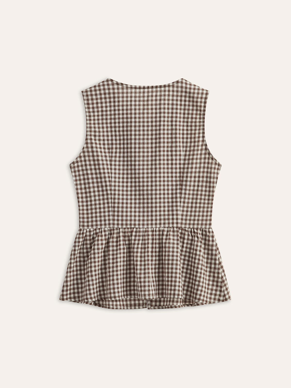 Gingham-Oberteil mit Bindedetail und Schößchen