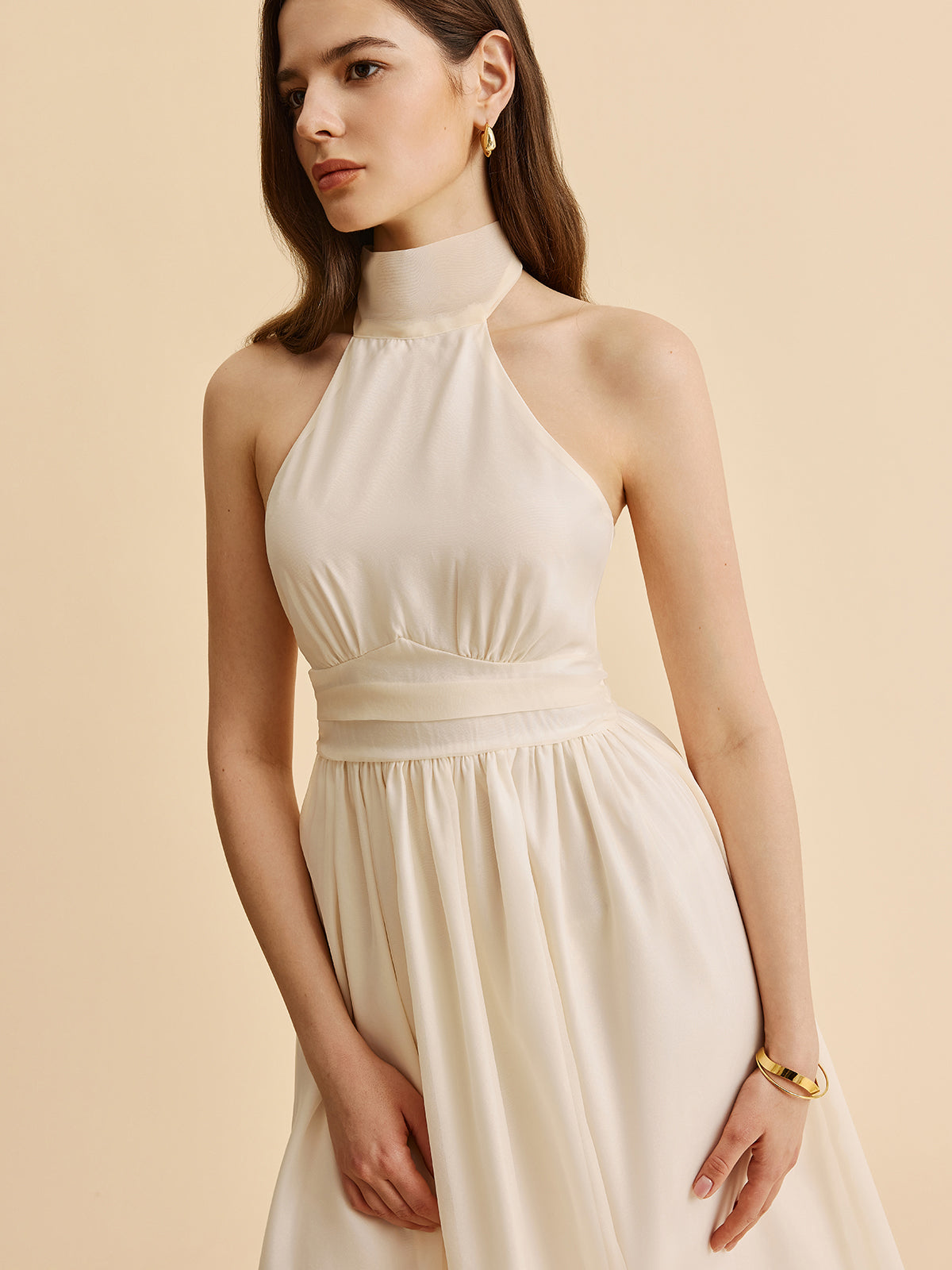 Neckholder A-Linien-Kleid zum Binden