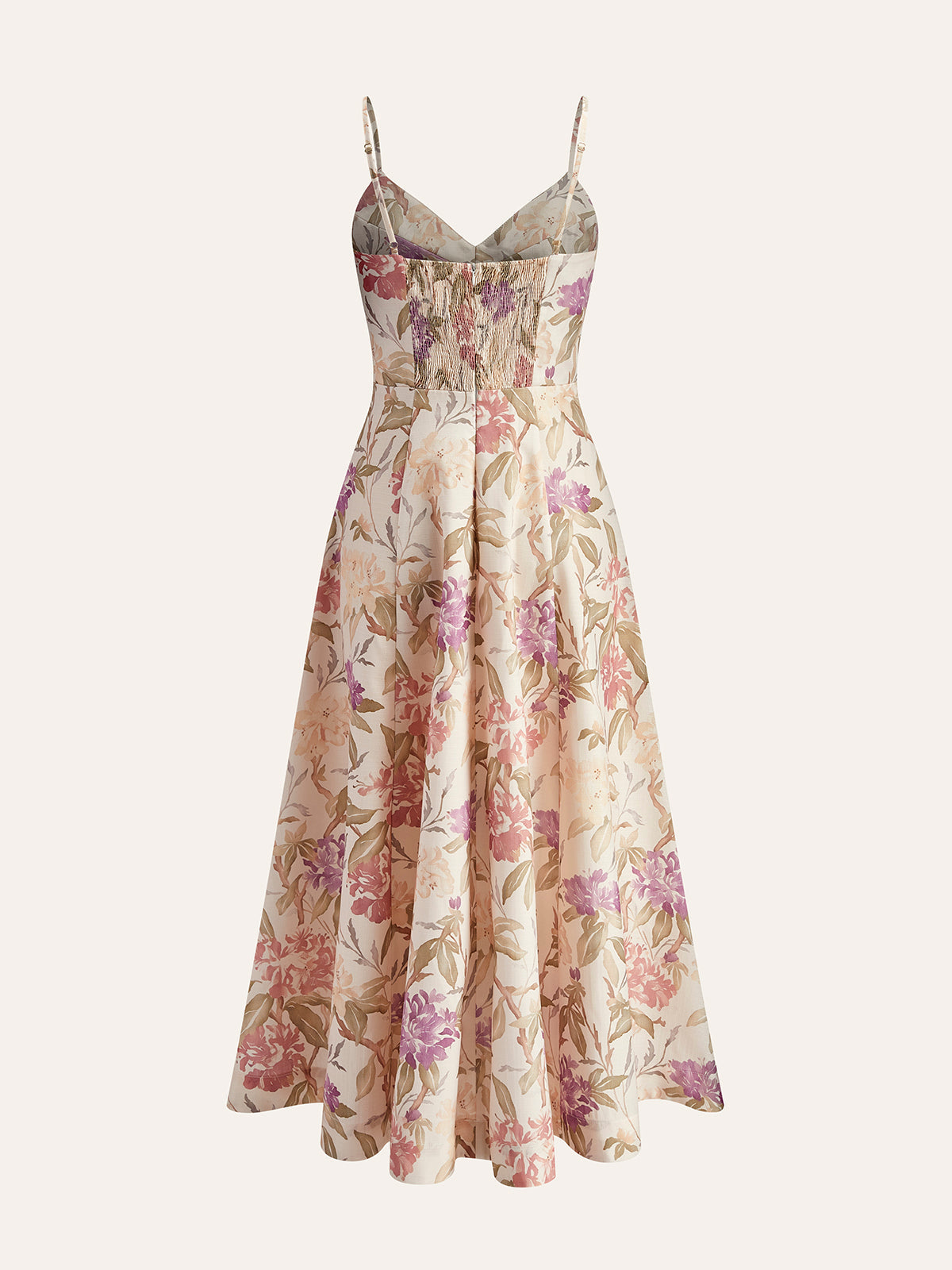 Romantisches geblümtes A-Linien-Trägerkleid mit V-Ausschnitt