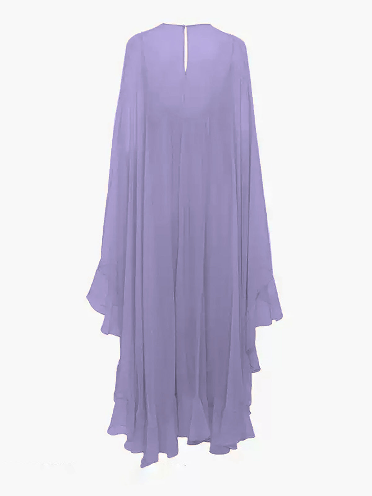 Halbtransparente Chiffon-Lagenkleid mit Umhang