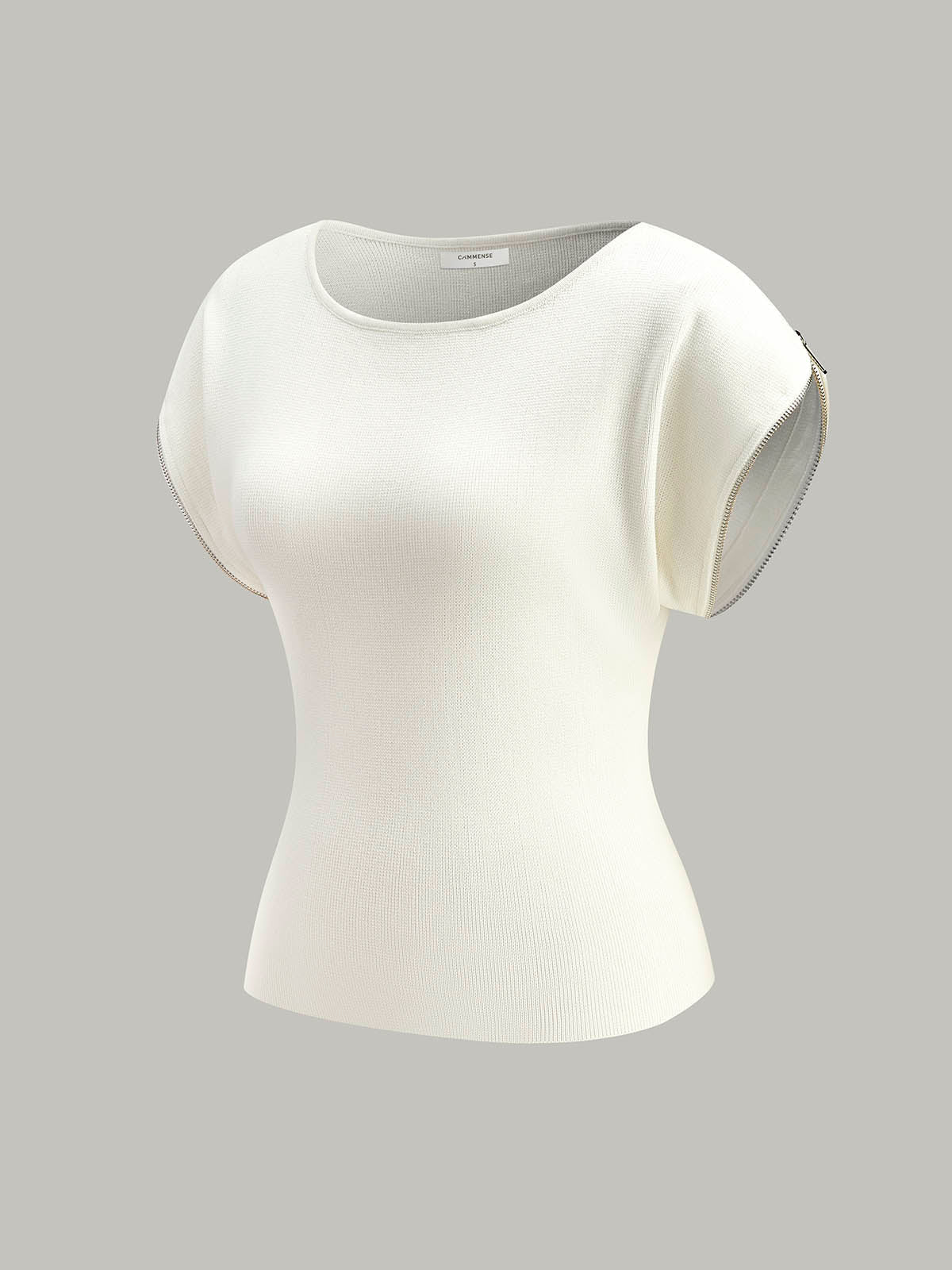 Short-Sleeve Ribbed Knit Top
