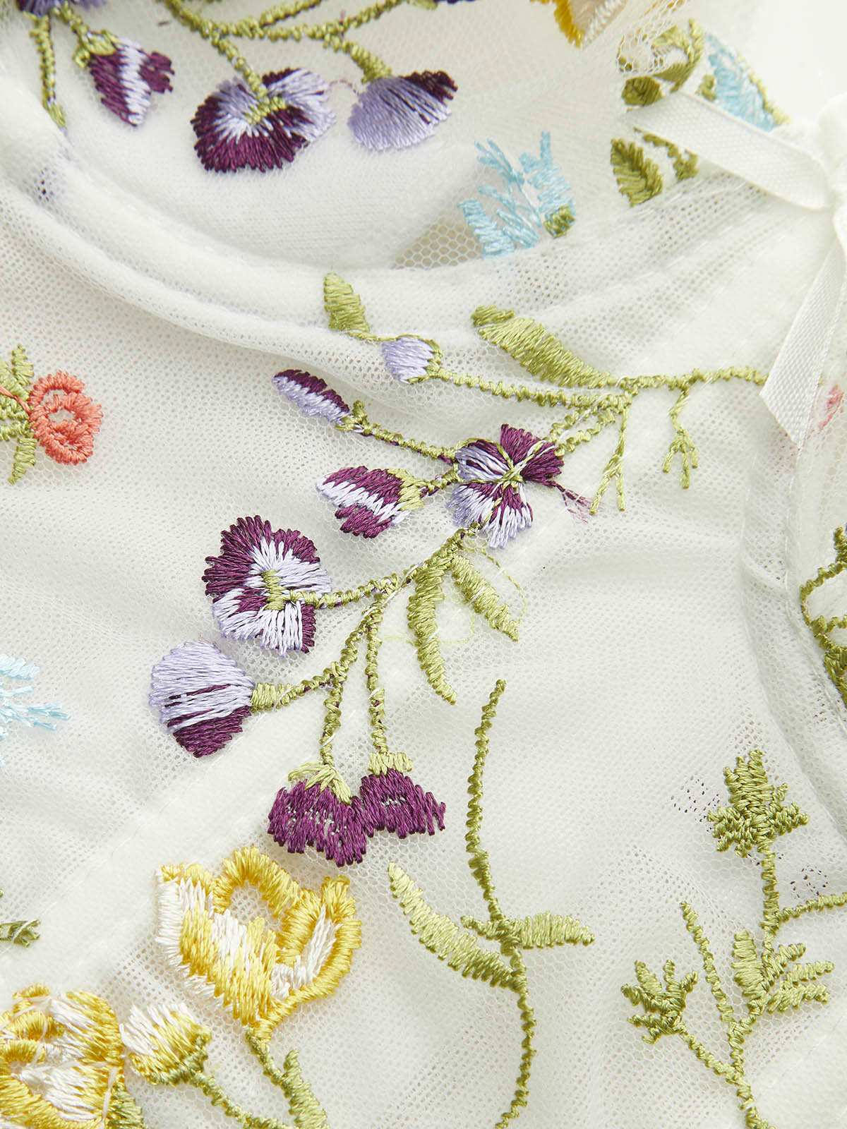 Semi-Sheer Embroidery Mesh Corset