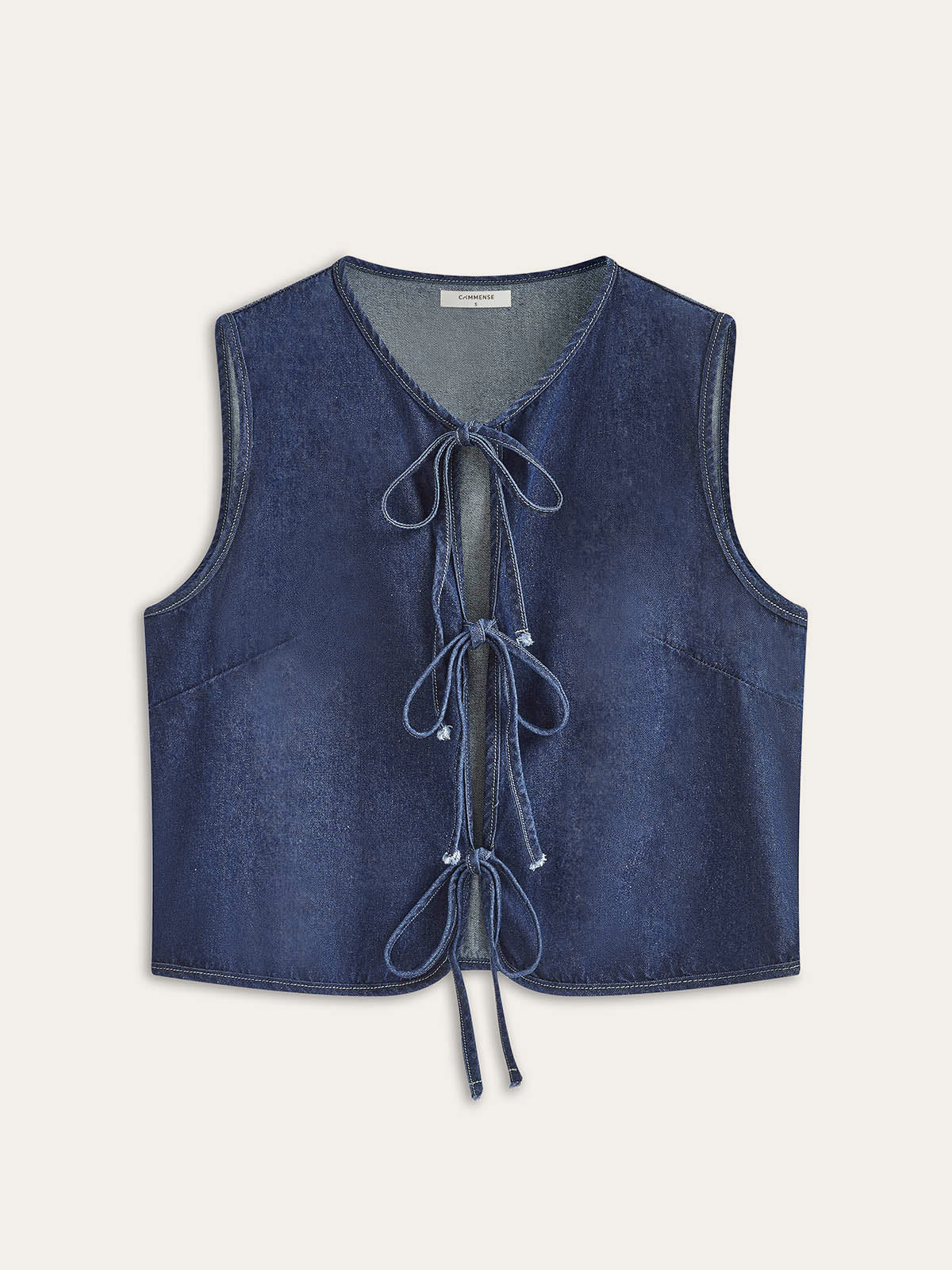 Vintage Denim Tie Vest