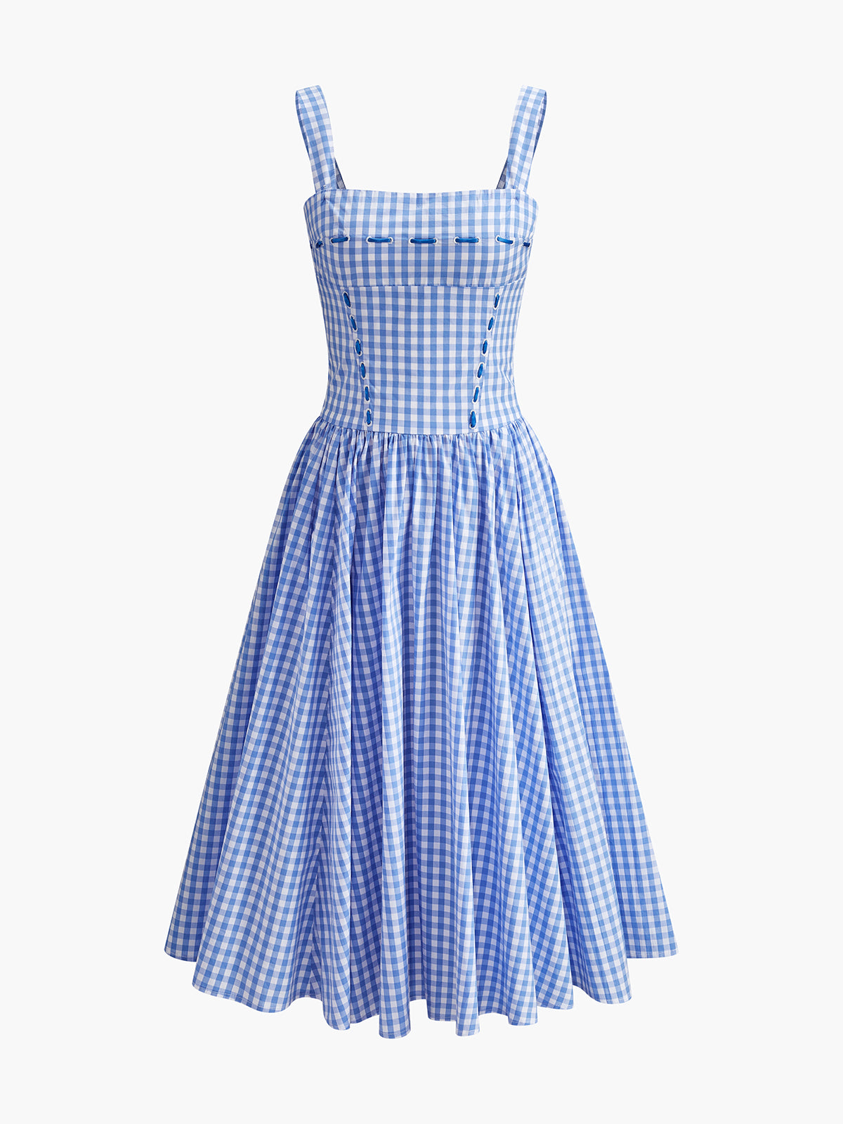 Schnür-Korsettkleid mit Schachbrettmuster