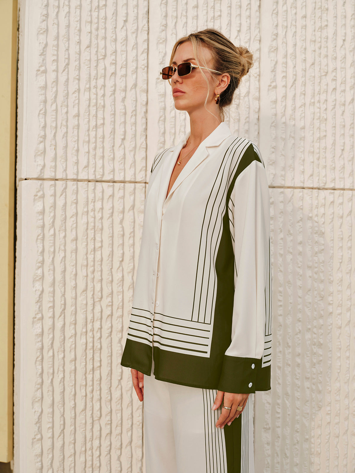 Striped Print Collar Shirt