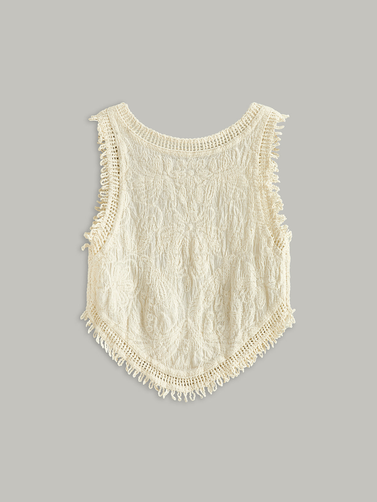 Semi-transparente Häkelspitze mit Blumen-Detail-Tanktop