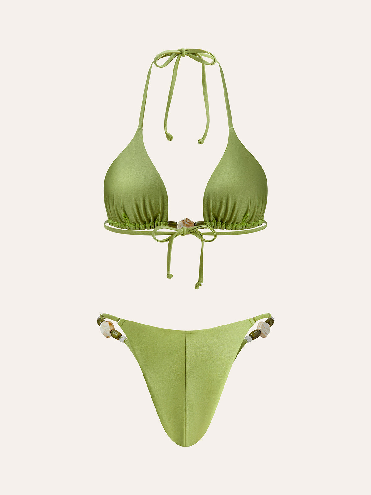 Bikini-Set mit Spaghettiträgern und Rüschen