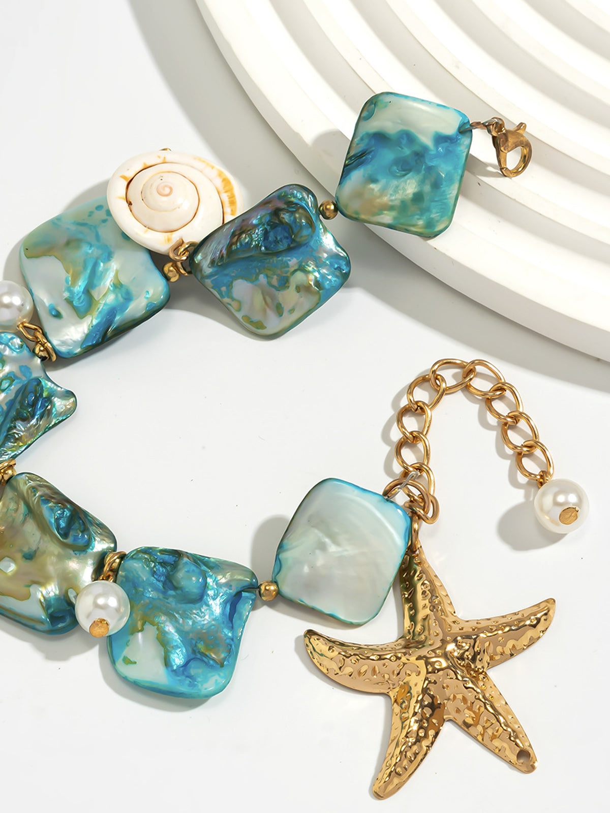 Ocean Charm Seestern-Armband mit Perlendetail