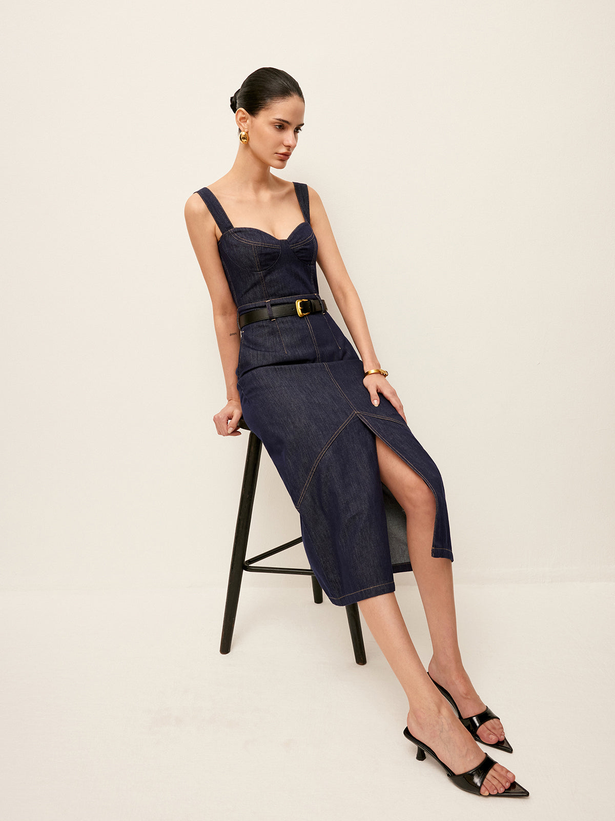 Robe en jean Sweetheart sans ceinture