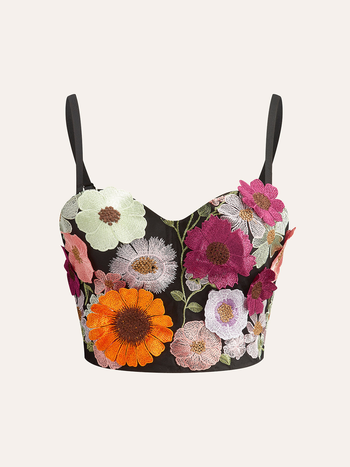 3D Blumen-Korsett-Top