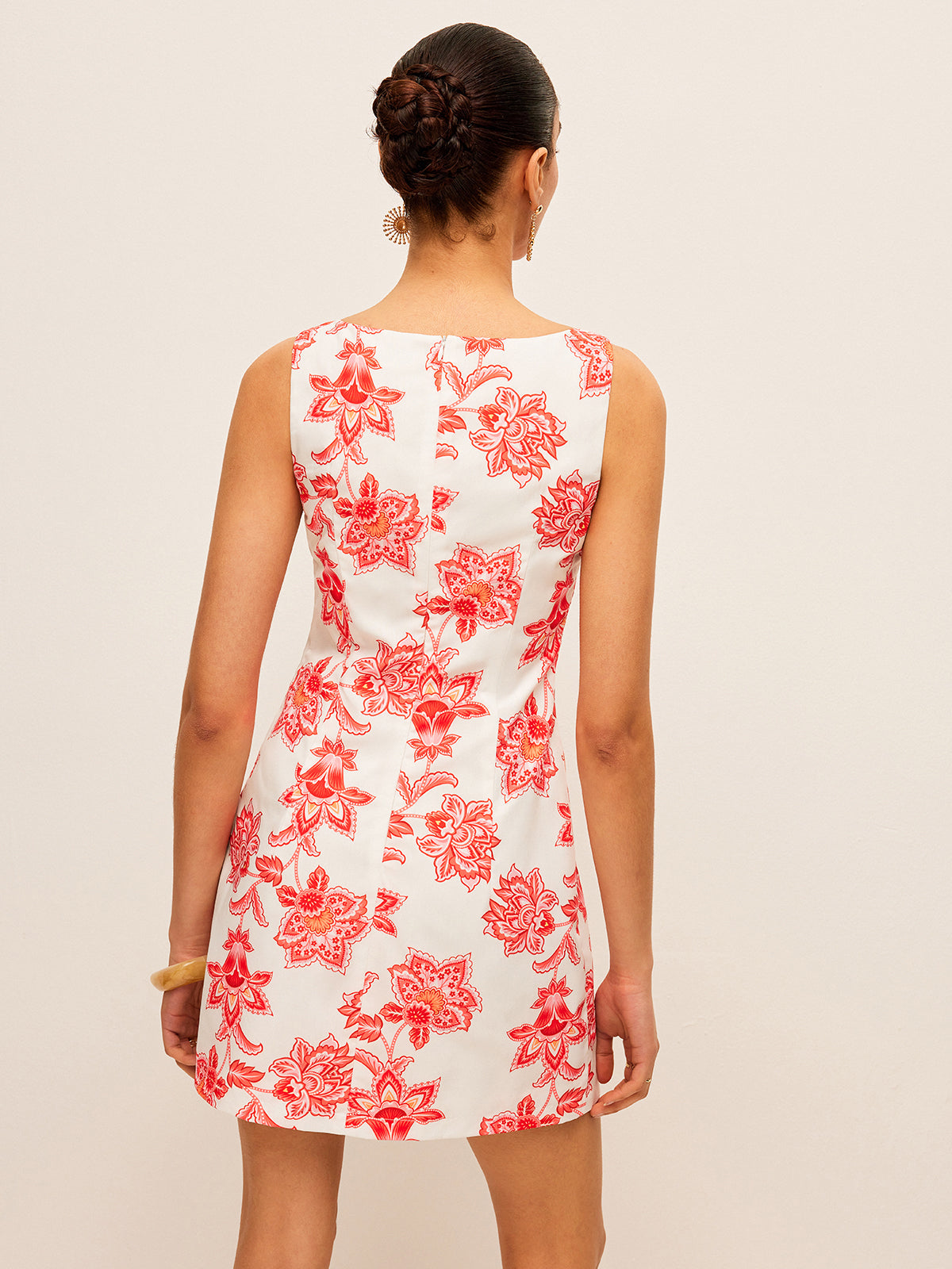 Robe sans manches à imprimé floral