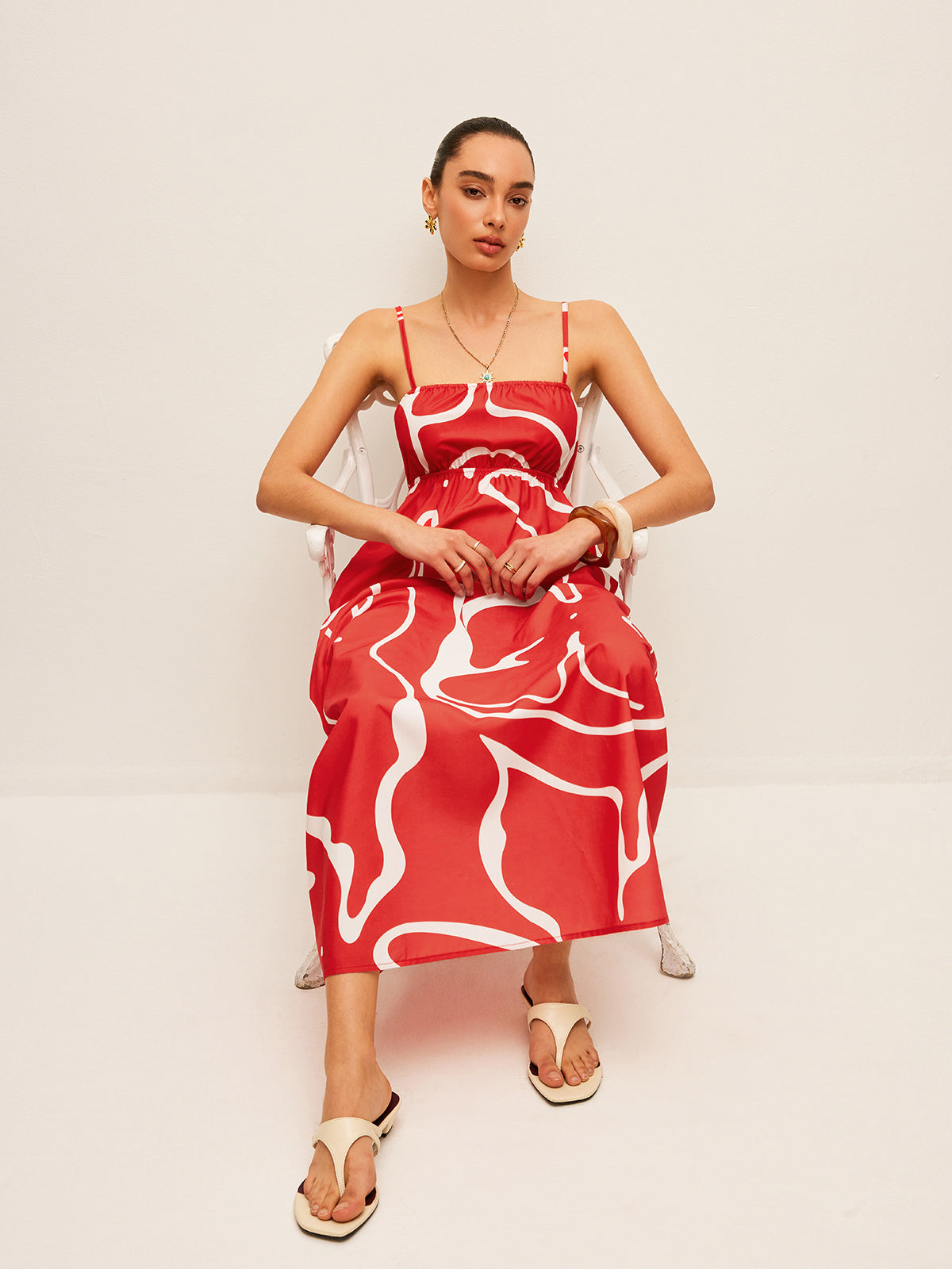 Robe imprimée avec dos noué