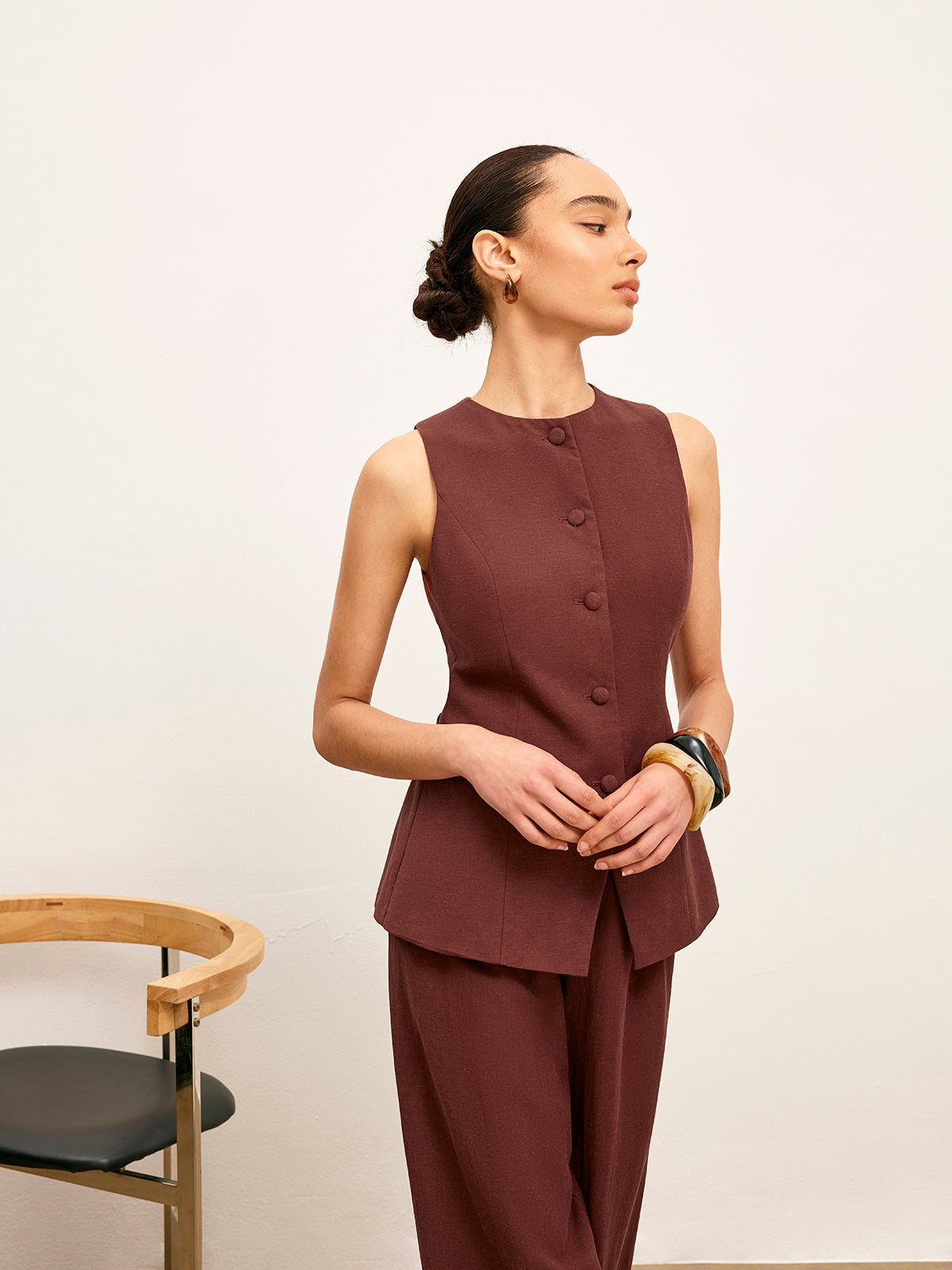 Hemd-Weste mit Taschendetail