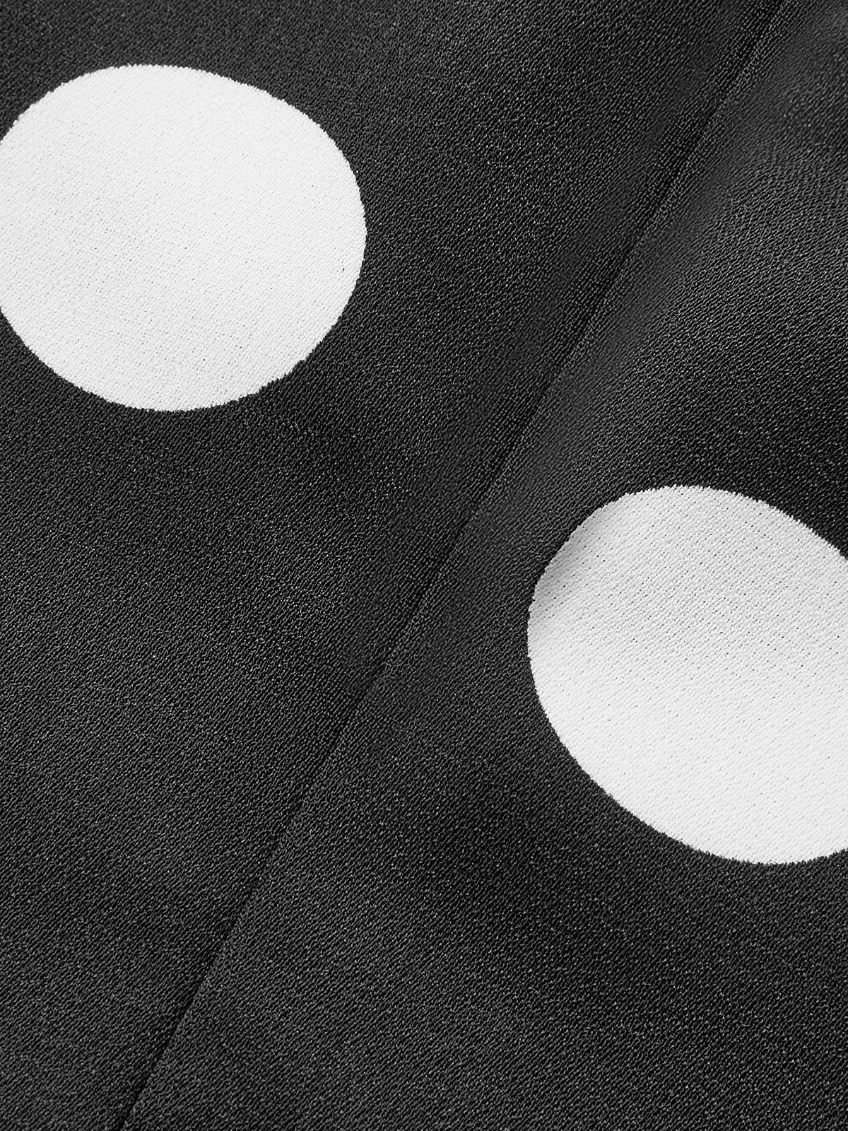 Asymmetrisches Polka-Dot-Peplum-Kleid