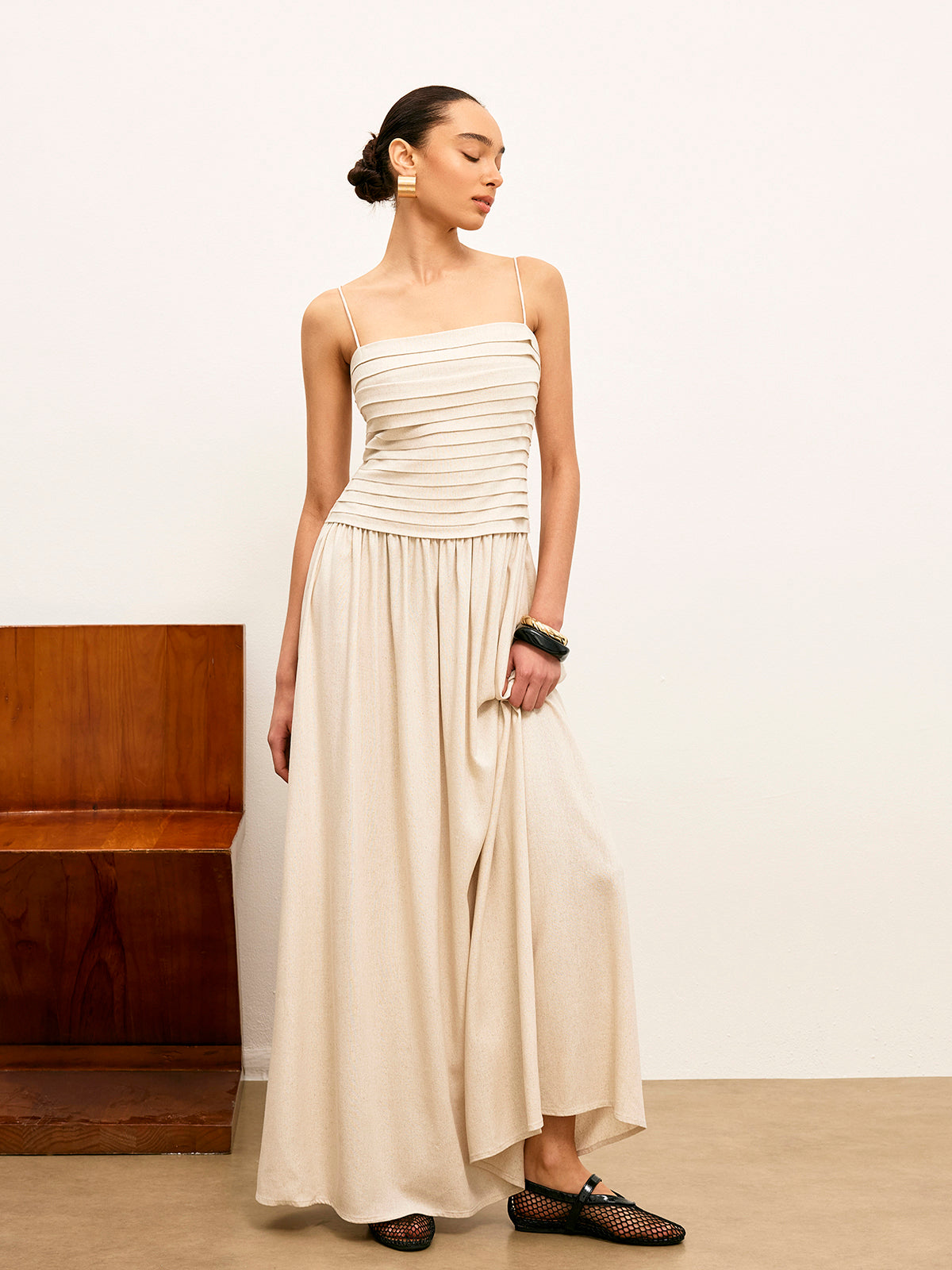 Robe Caraco Froncée à Nouer au Dos