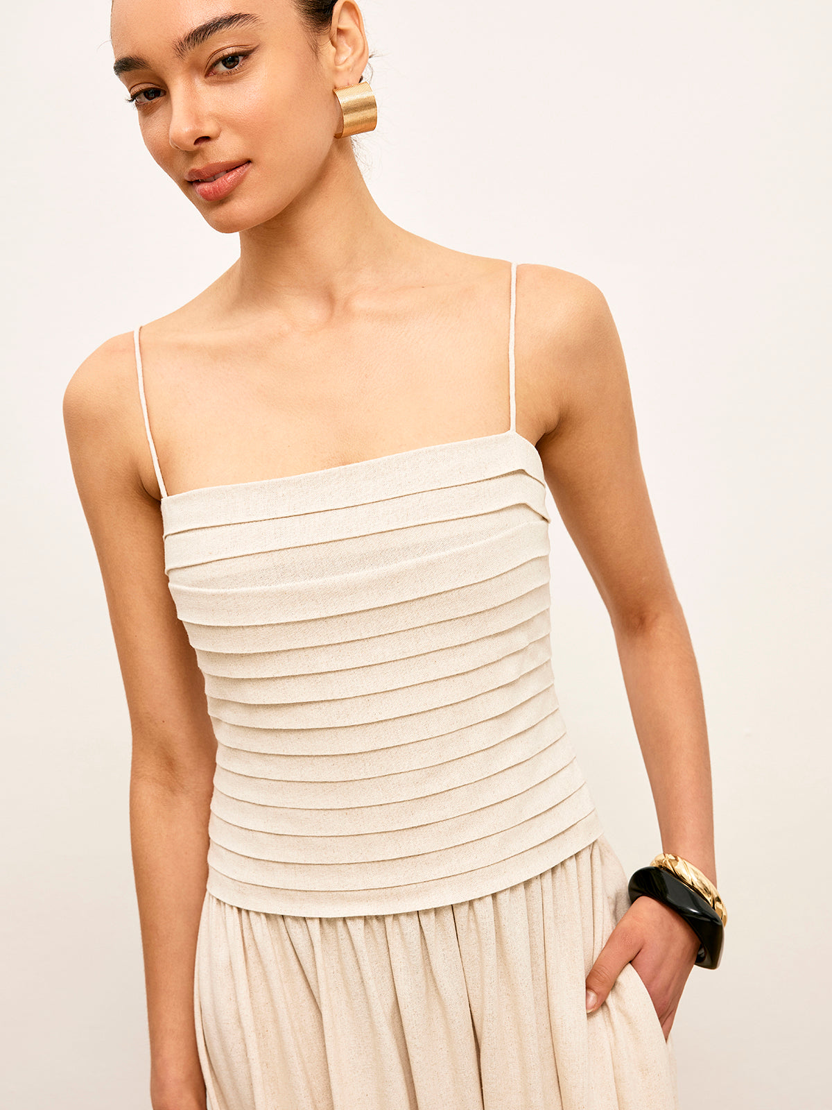 Ruched Tie-Back Cami Dress