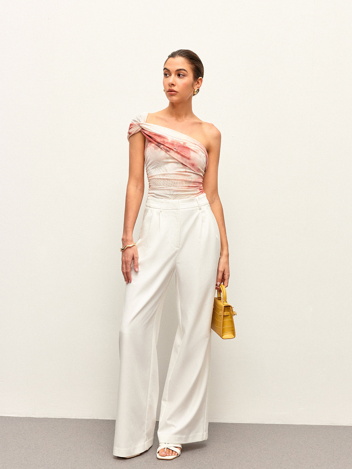 Tie-Dye One-Shoulder Top