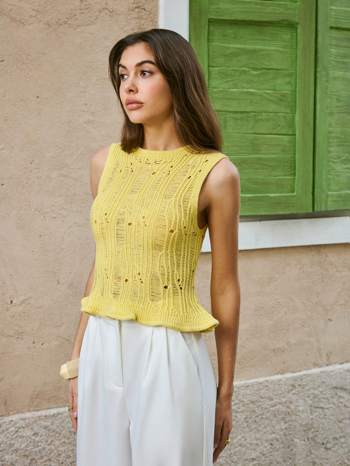 Lettuce Trim Sweater Vest