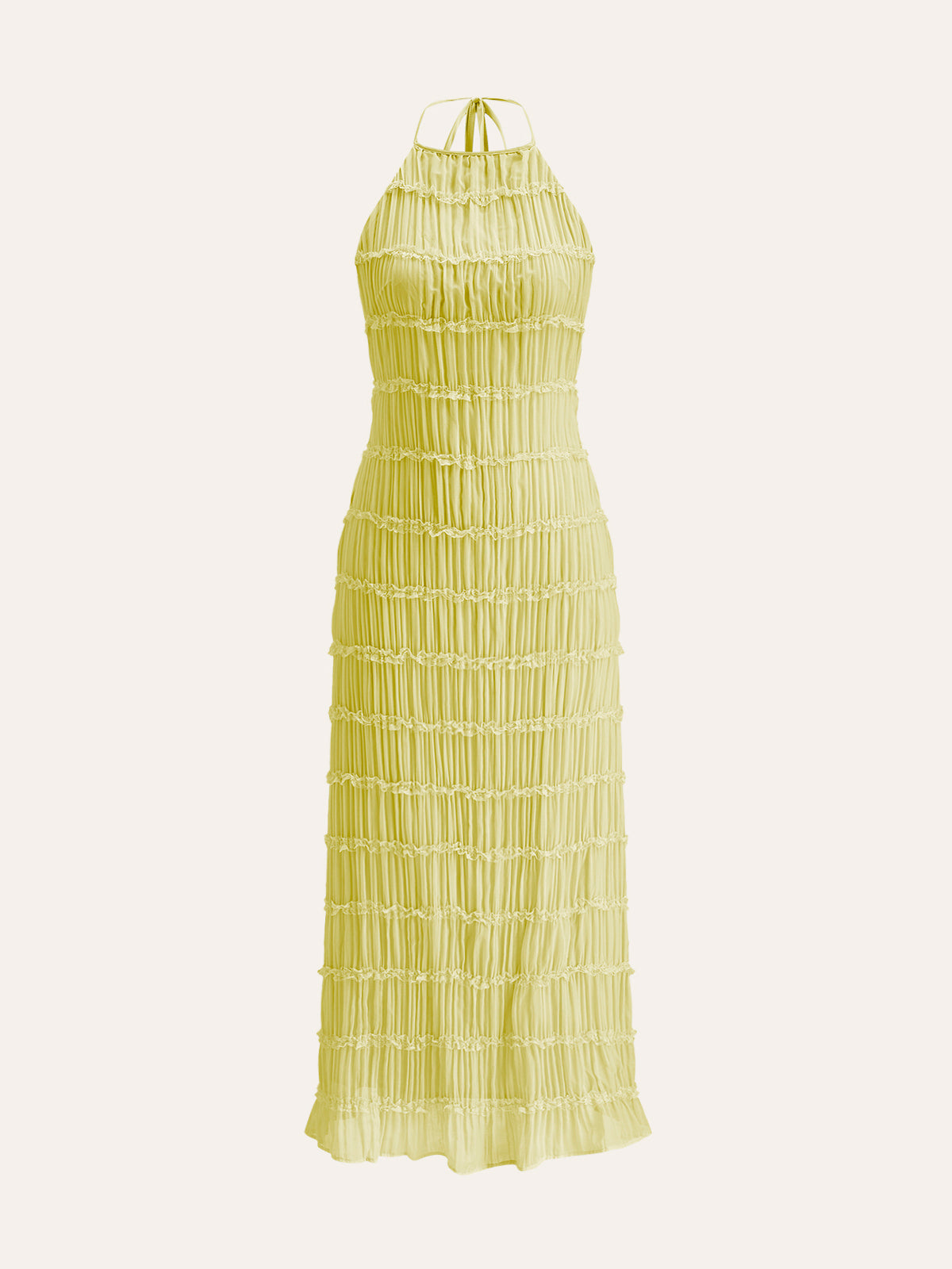 Robe dos nu à bretelles et volants