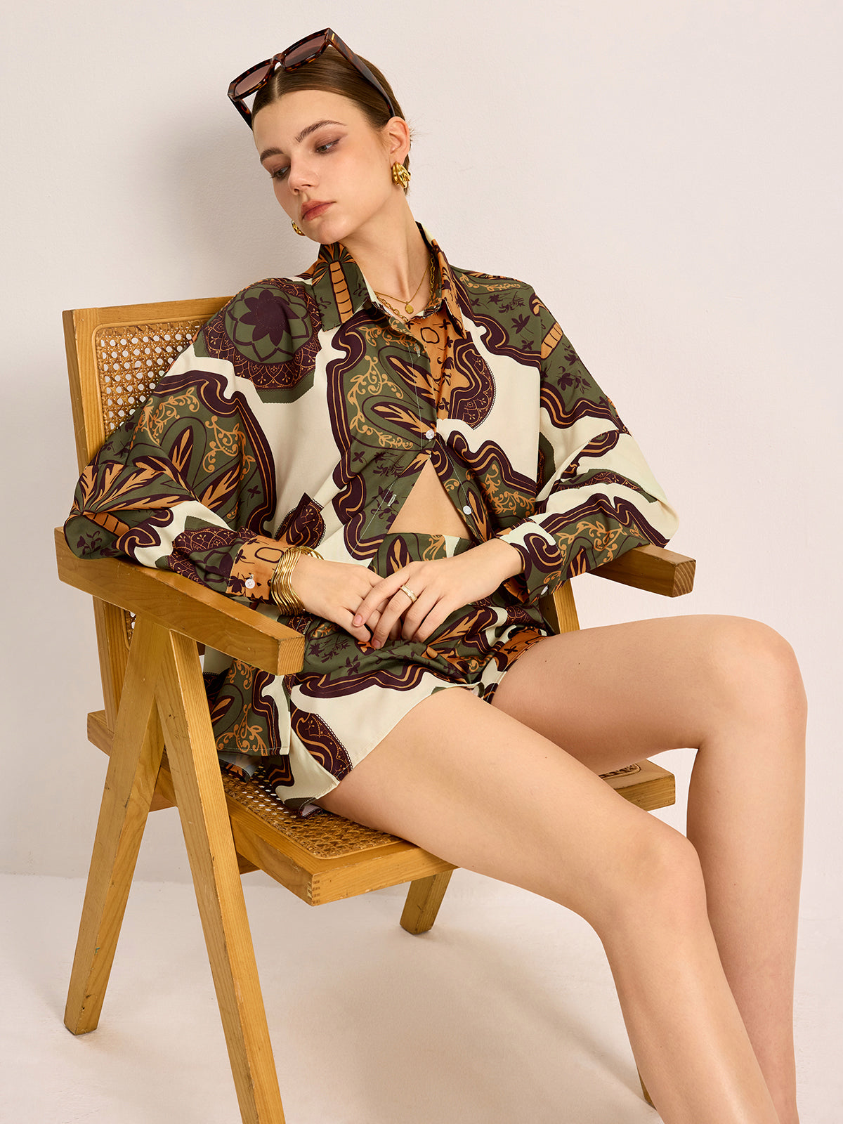 Ensemble short et chemise imprimés
