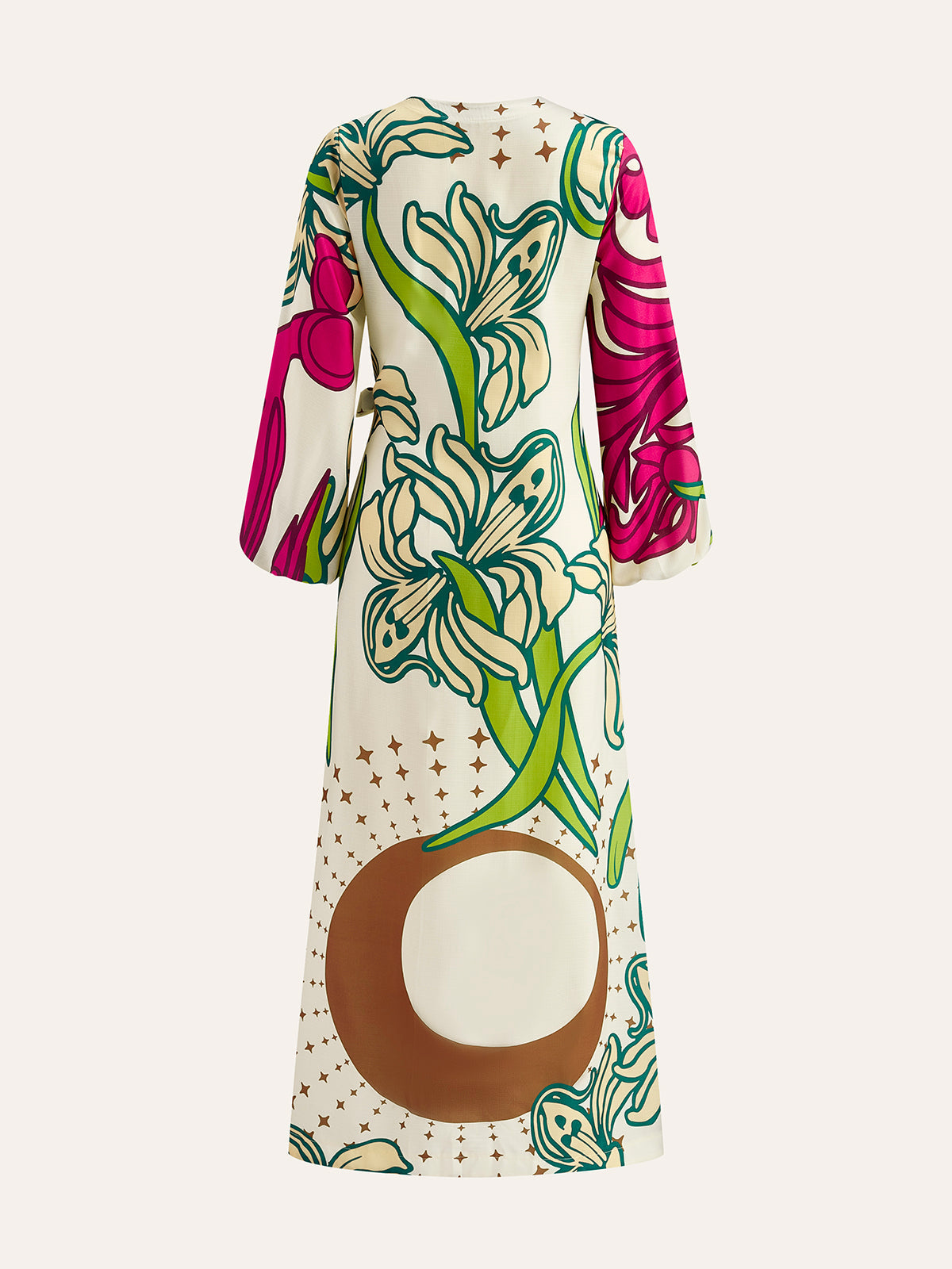Geblümtes Wickelkleid mit Bindegürtel