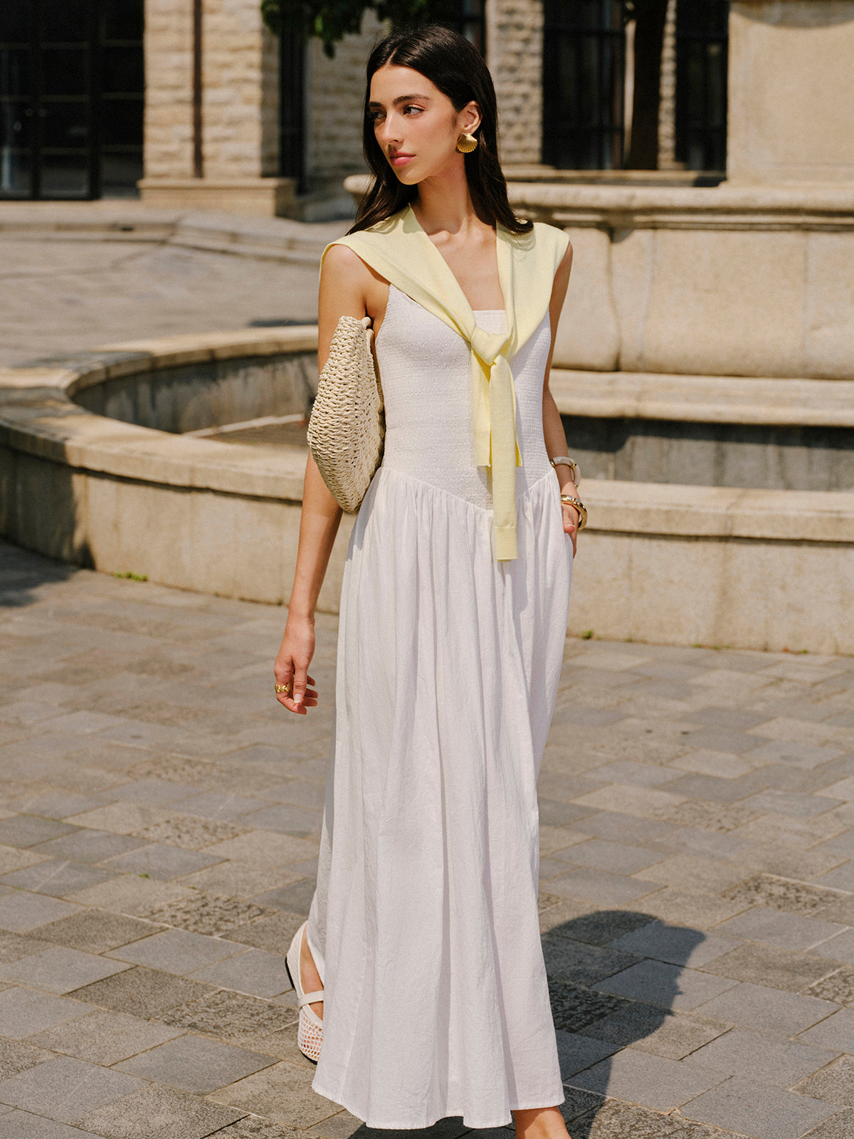 Robe camisole en coton avec poches