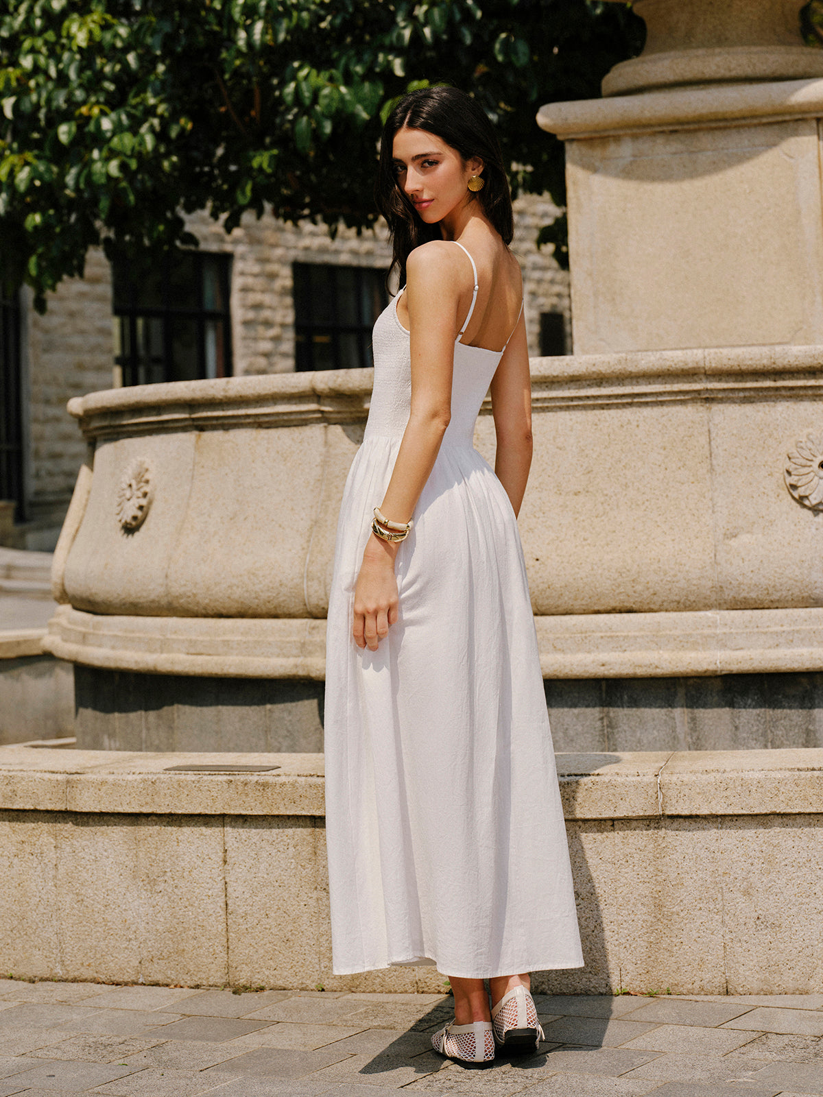 Robe camisole en coton avec poches