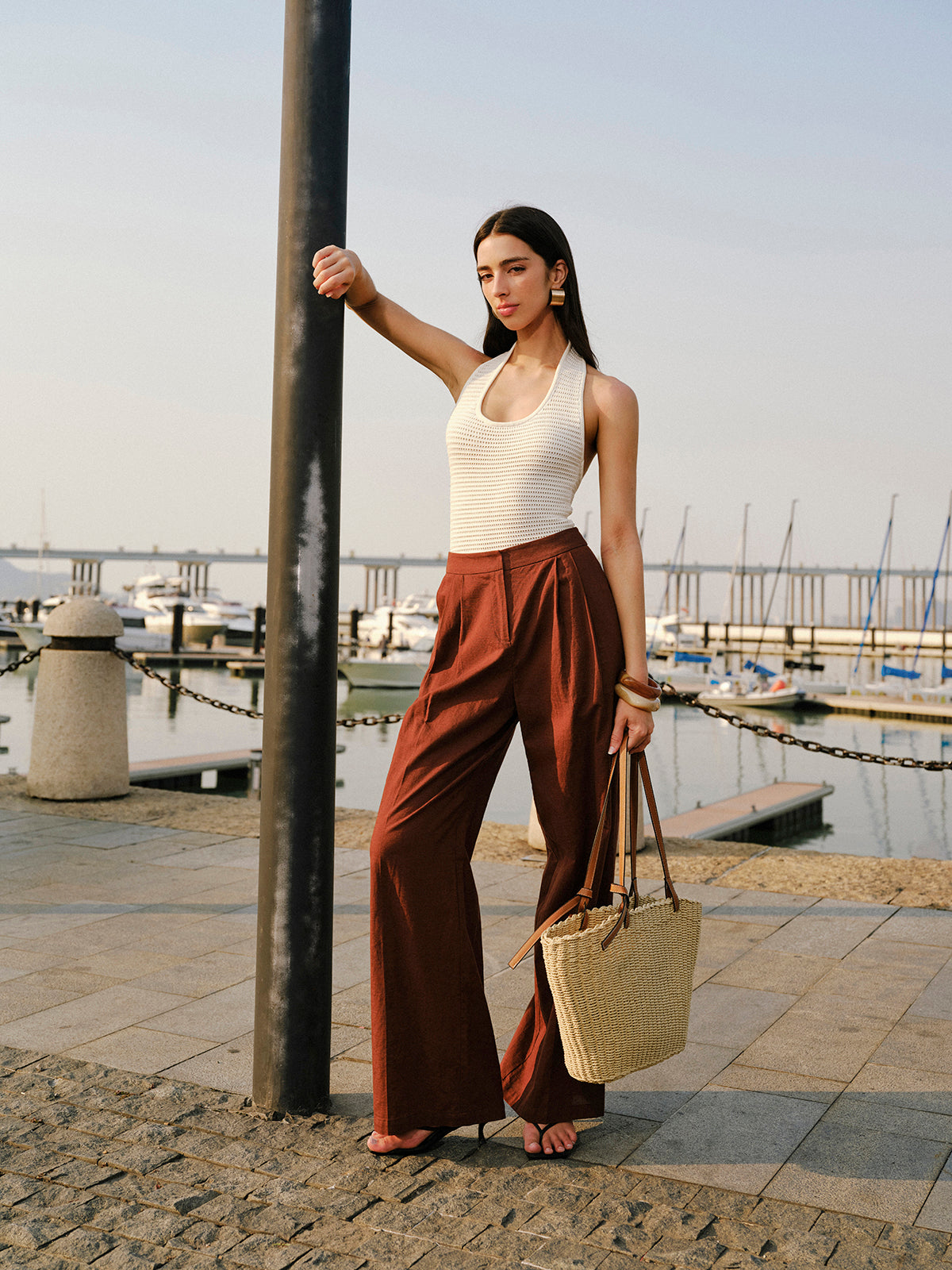 Halter Neck Knit Top