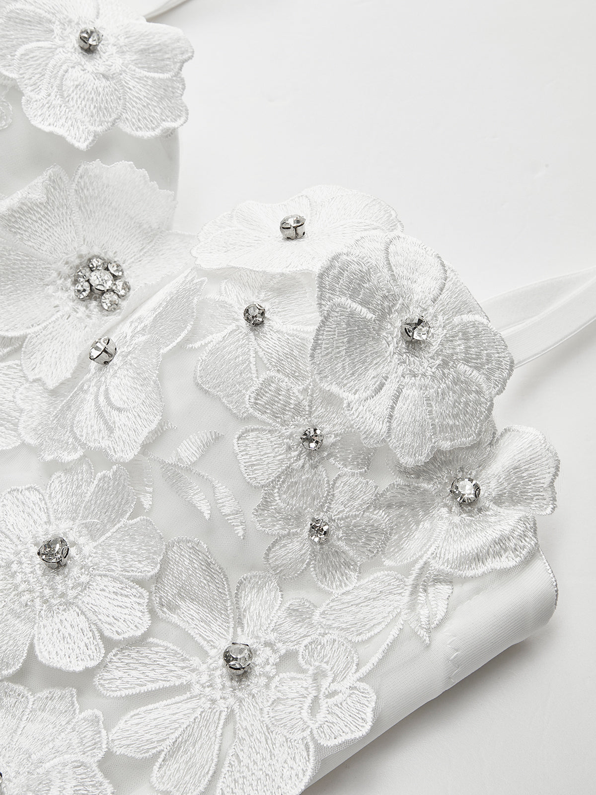 Semi-Sheer Embroidered Floral Sweetheart Corset