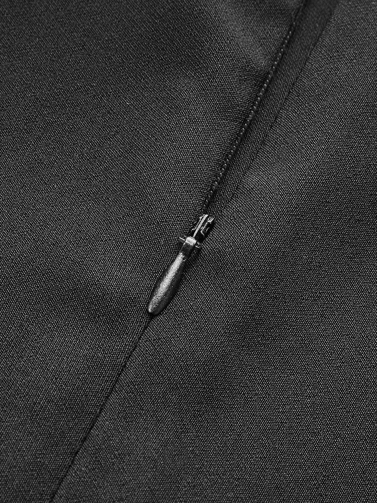 Cut-Out Side Metal Detail Zipper T-Shirt