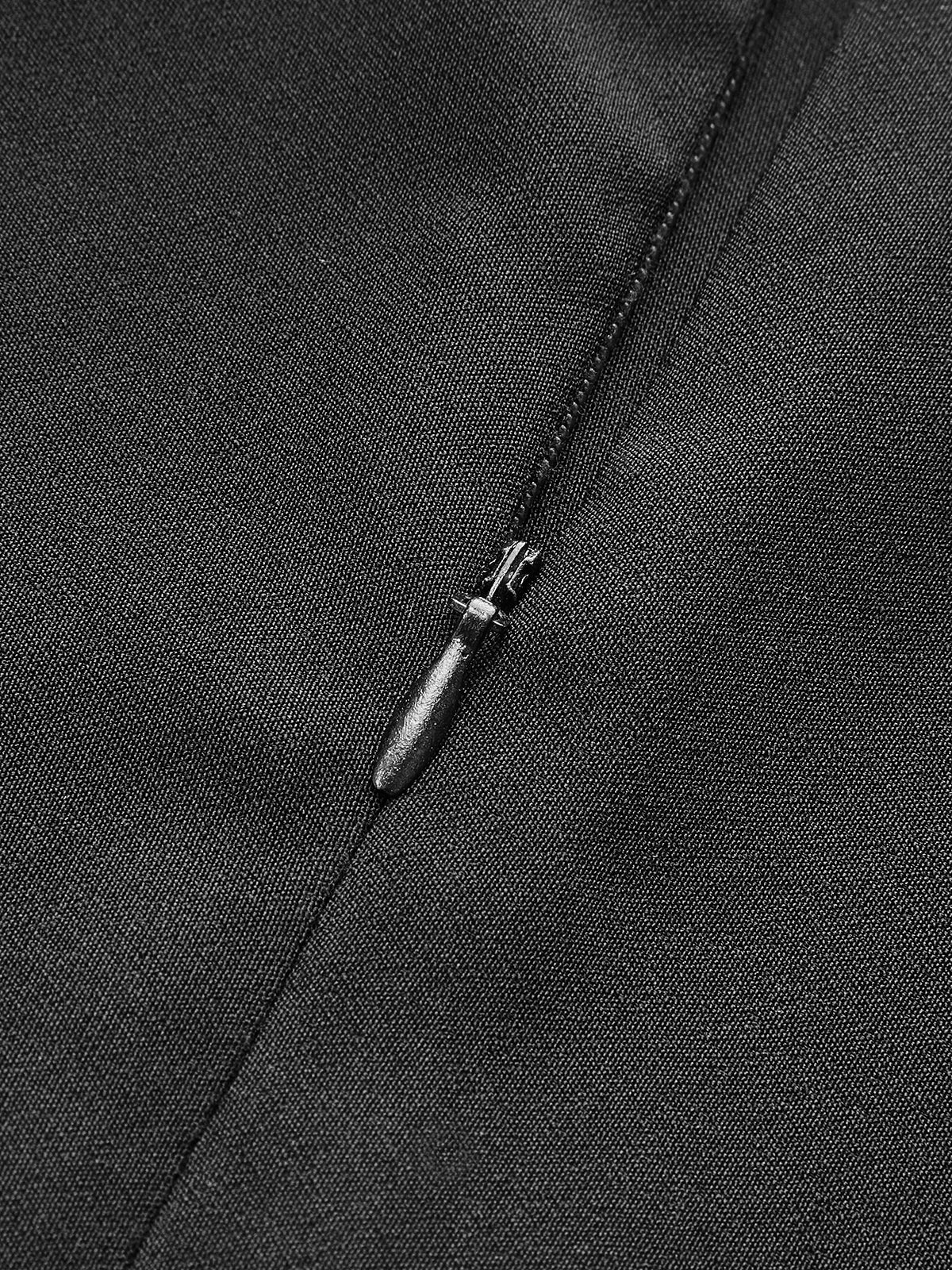 Cut-Out Side Metal Detail Zipper T-Shirt