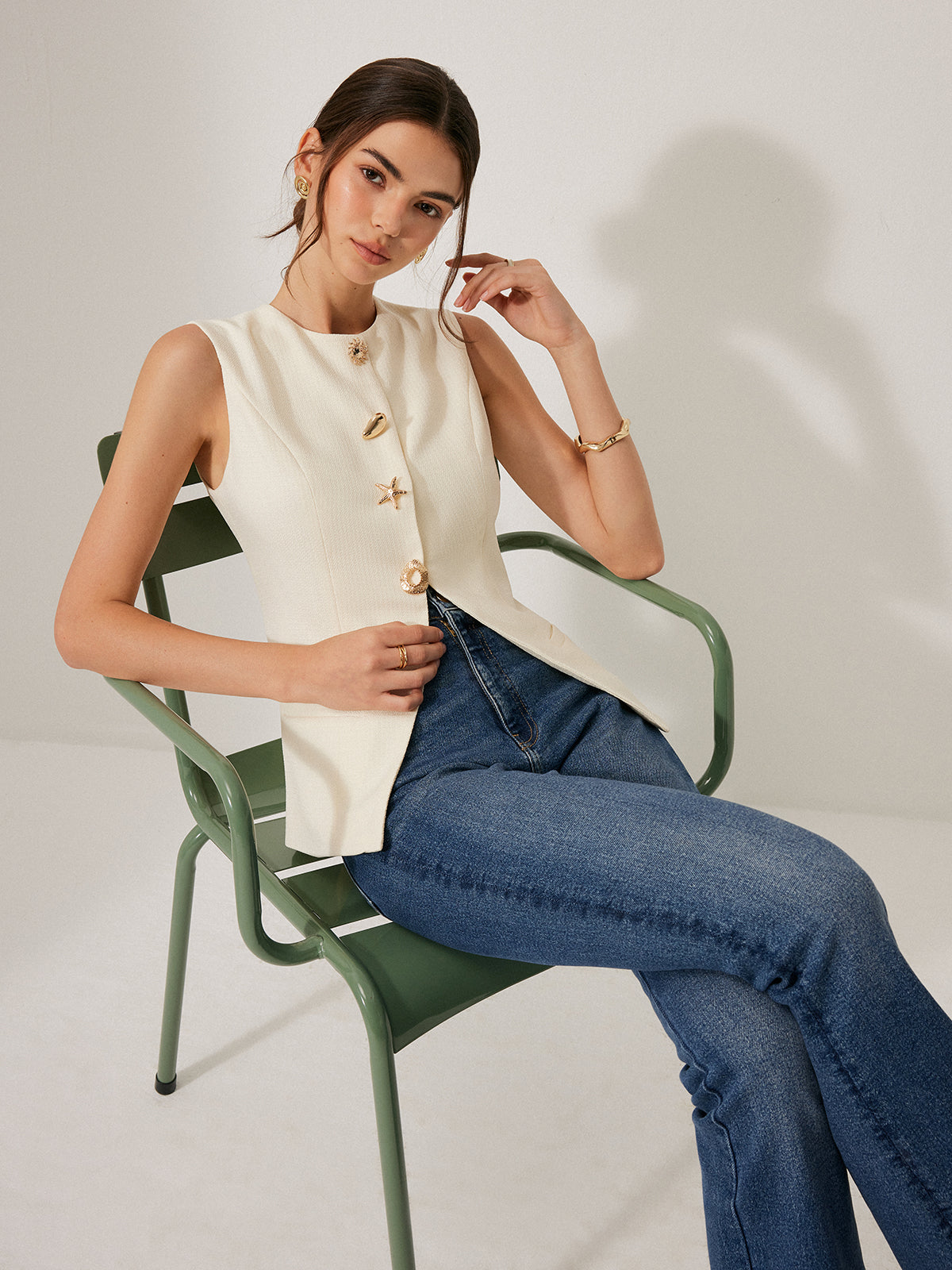 Ensemble jupe à poches et détails boutonnés