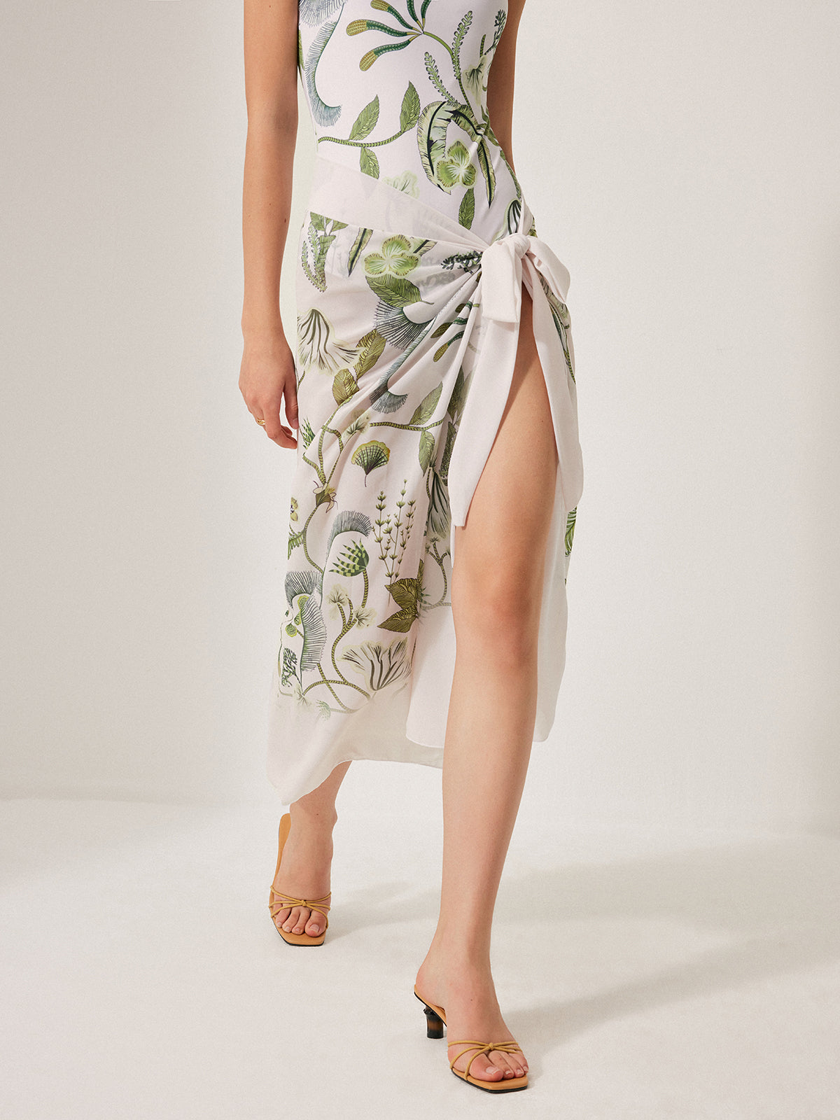 Chiffon-Überwurfrock mit Bindedetail