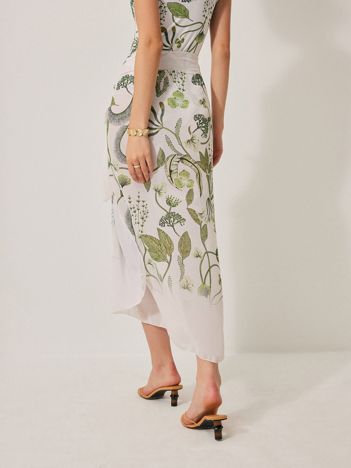 Chiffon-Überwurfrock mit Bindedetail