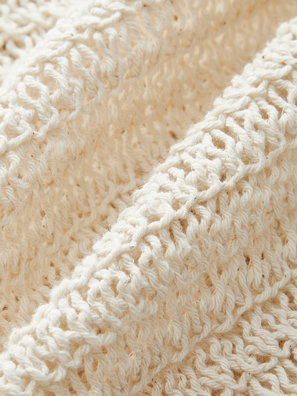 Cotton Crochet Knit Buttoned Top