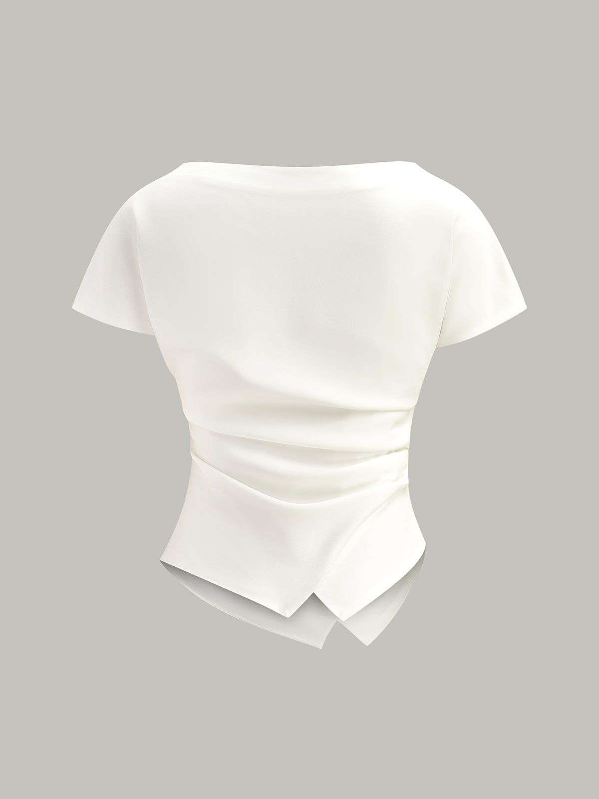 T-Shirt mit asymmetrischem Saum und Raffungen