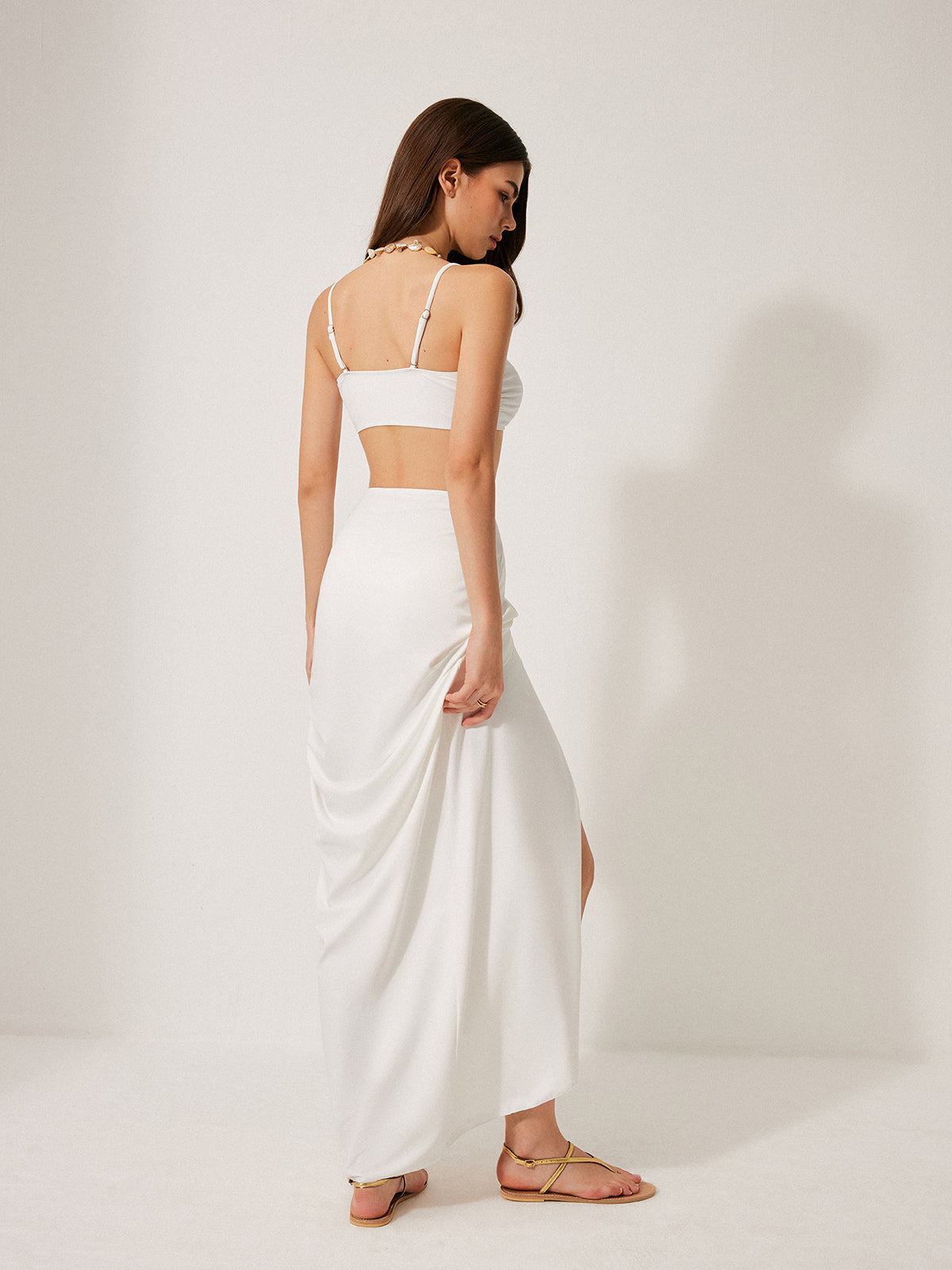 Bikini Set With Twist-Front Cover-Up