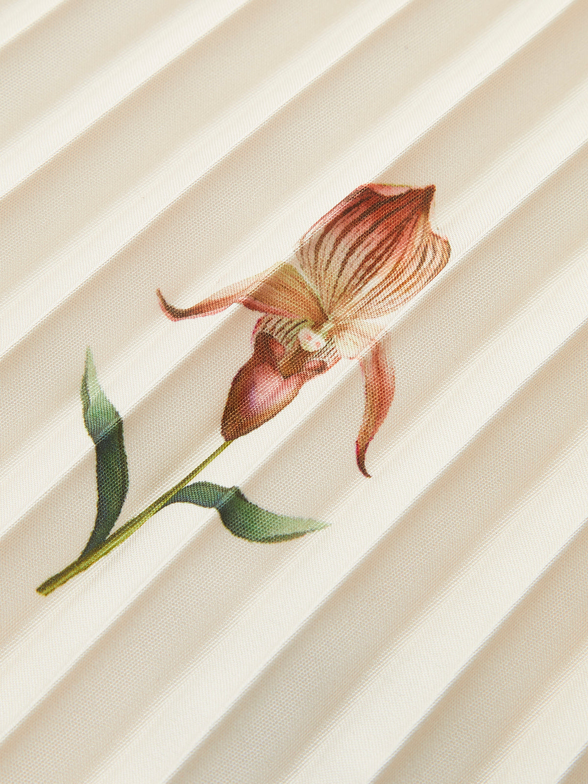 Boho Print Mid-Waist Oversized Pleated Zipper Skirt