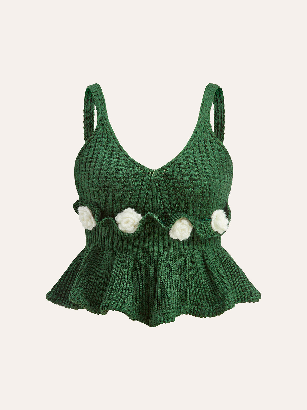 Gilet Peplum en Crochet à Fleurs 3D