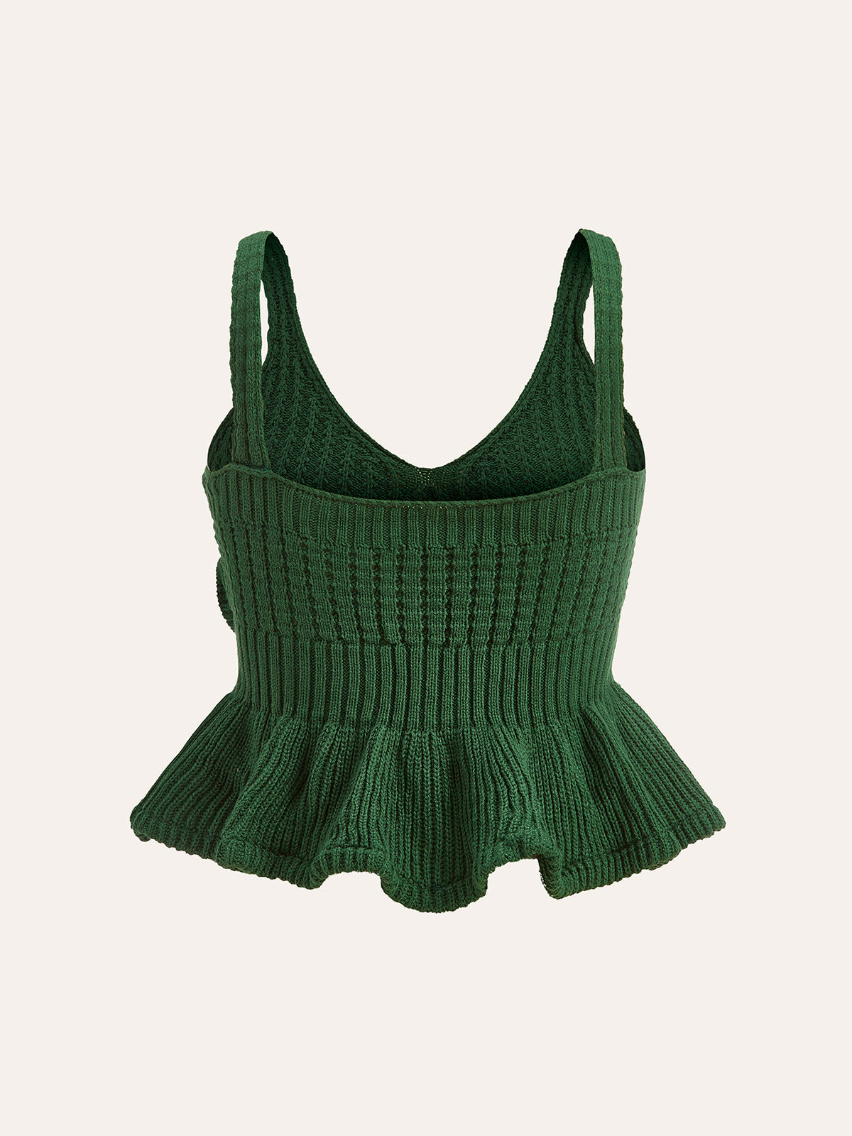 3D Crochet Flower Peplum Sweater Vest