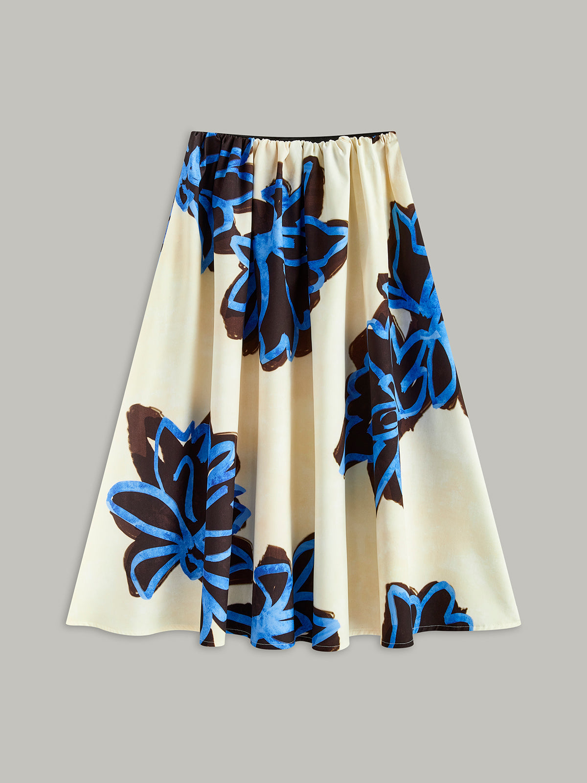 Floral Print Elastic Waist Skirt