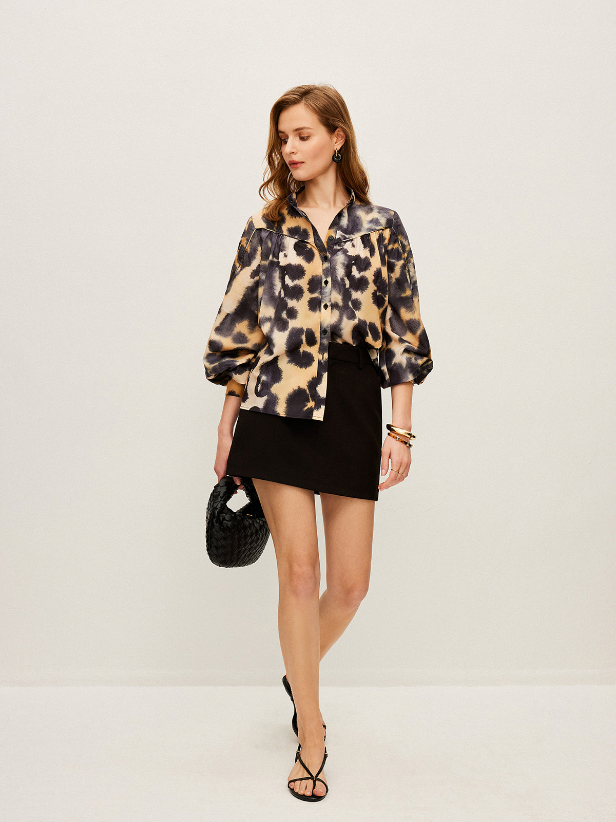 Leopard Print Button-Up Shirt