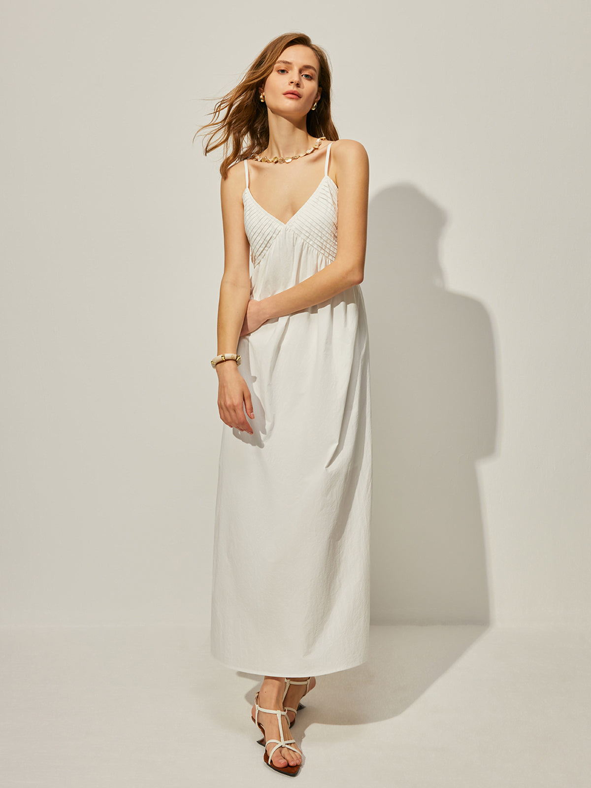 Cotton V-Neck Cami Dress