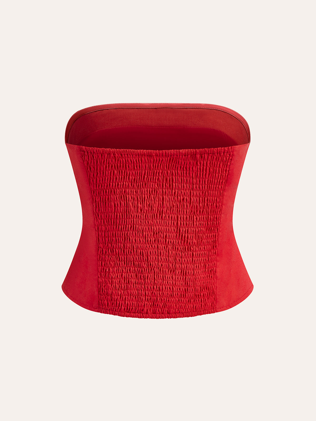 Cotton & Linen Pleated Strapless Top