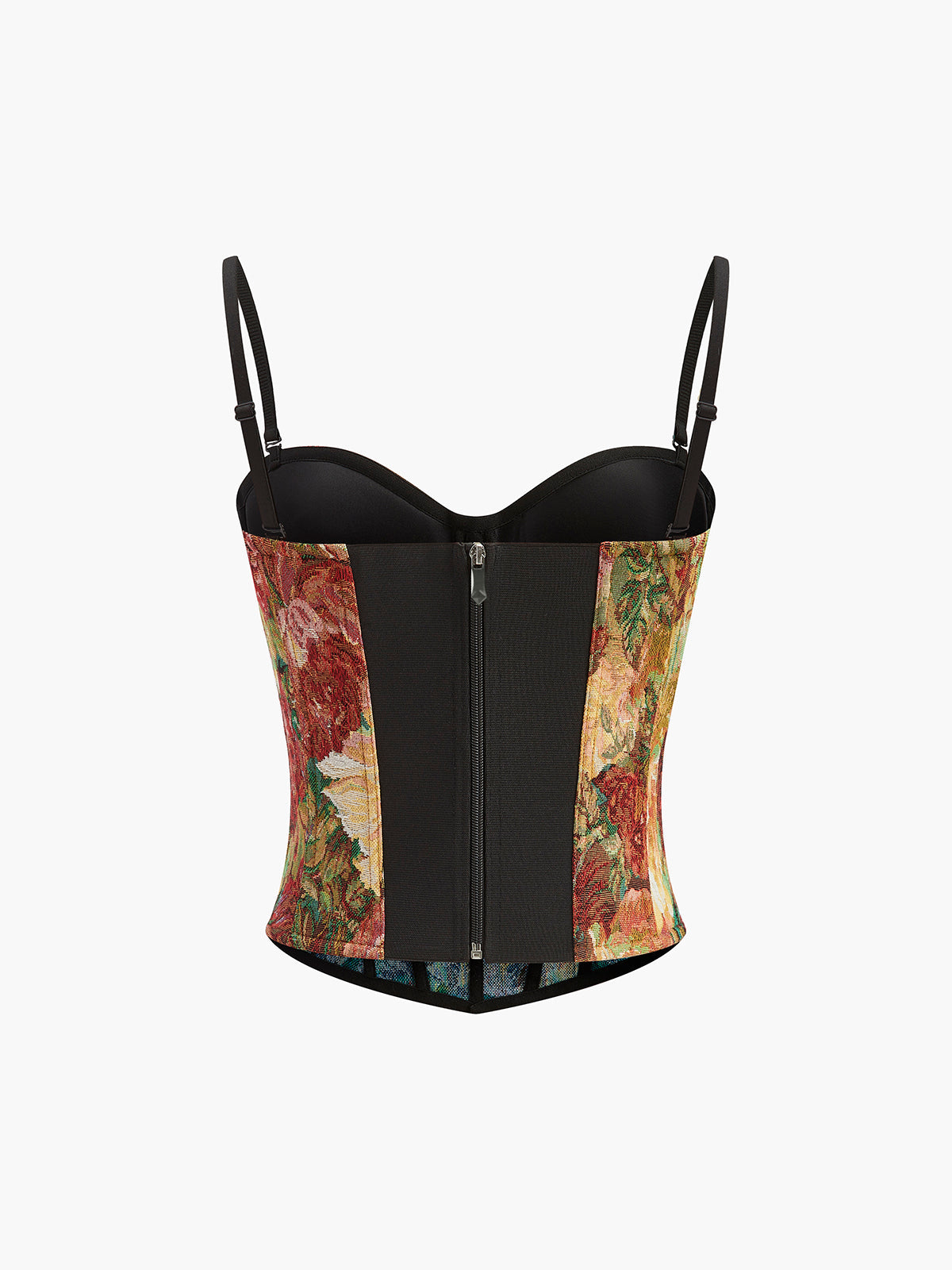 Floral Jacquard Bustier Corset Top