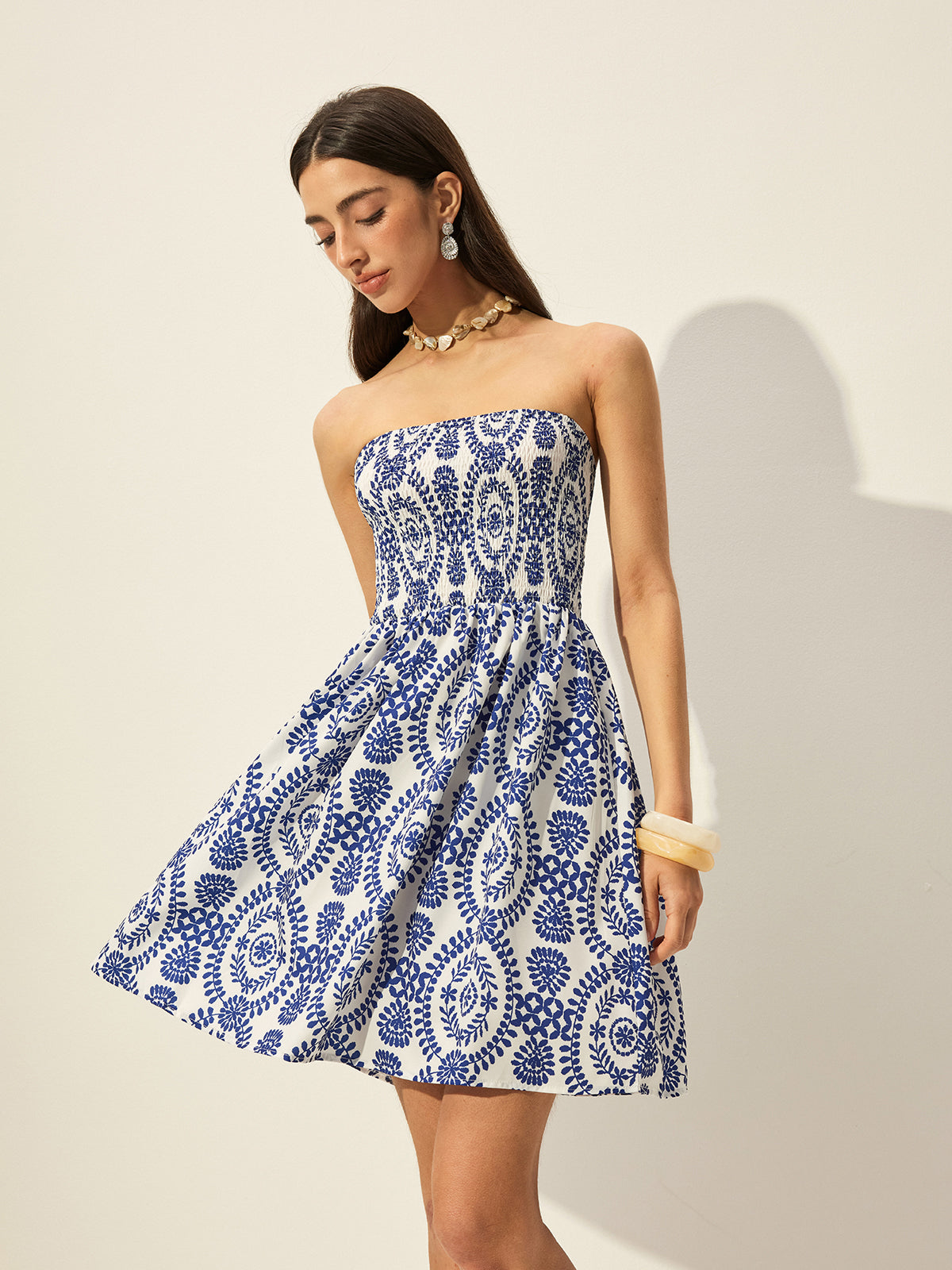 Robe bustier à imprimé floral